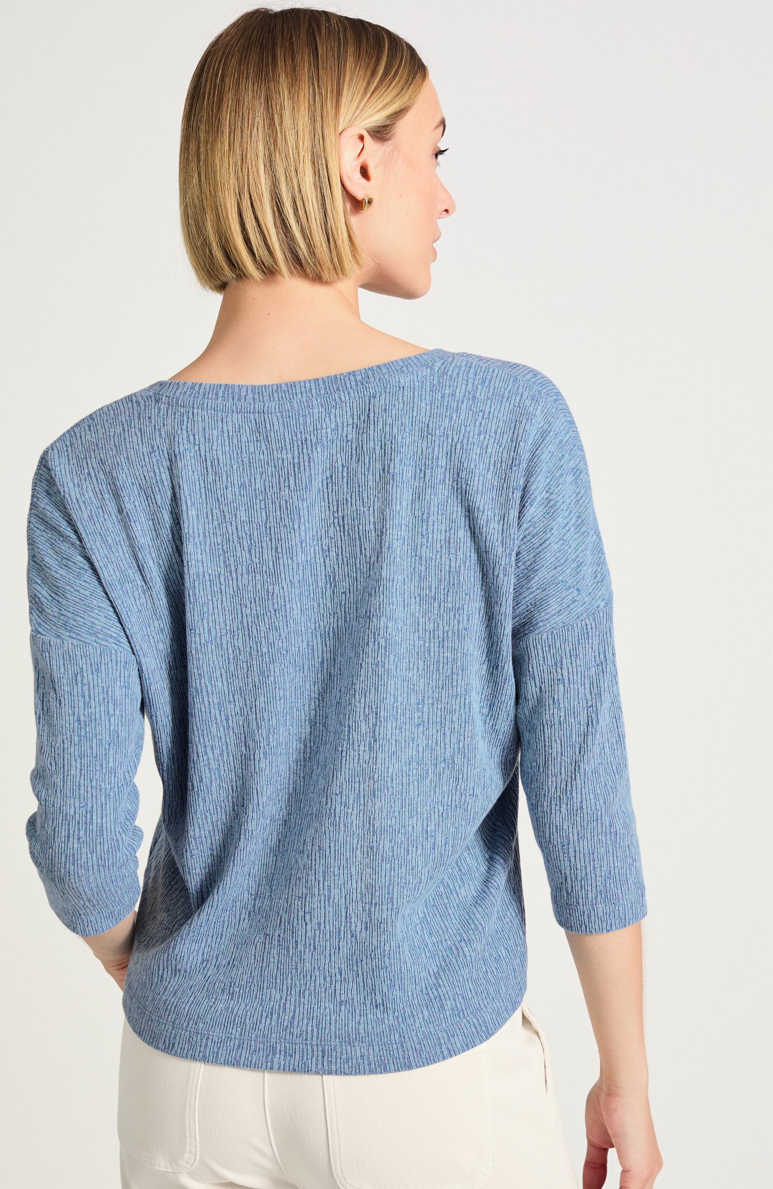pure jill textured-sleeve top