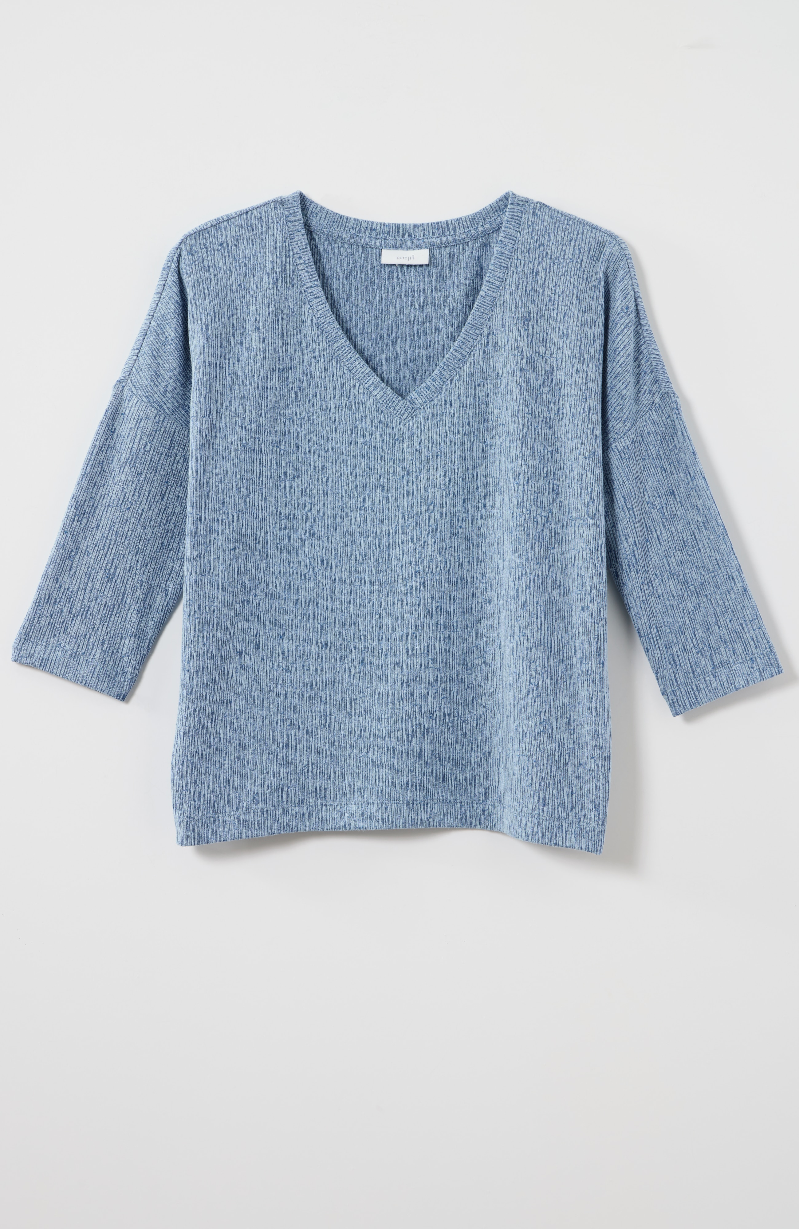 pure jill textured-sleeve top