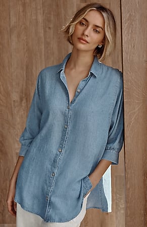 Image for Pure Jill Soft Button-Front Tunic