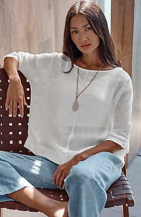 Image for Pure Jill Linen Popover Top