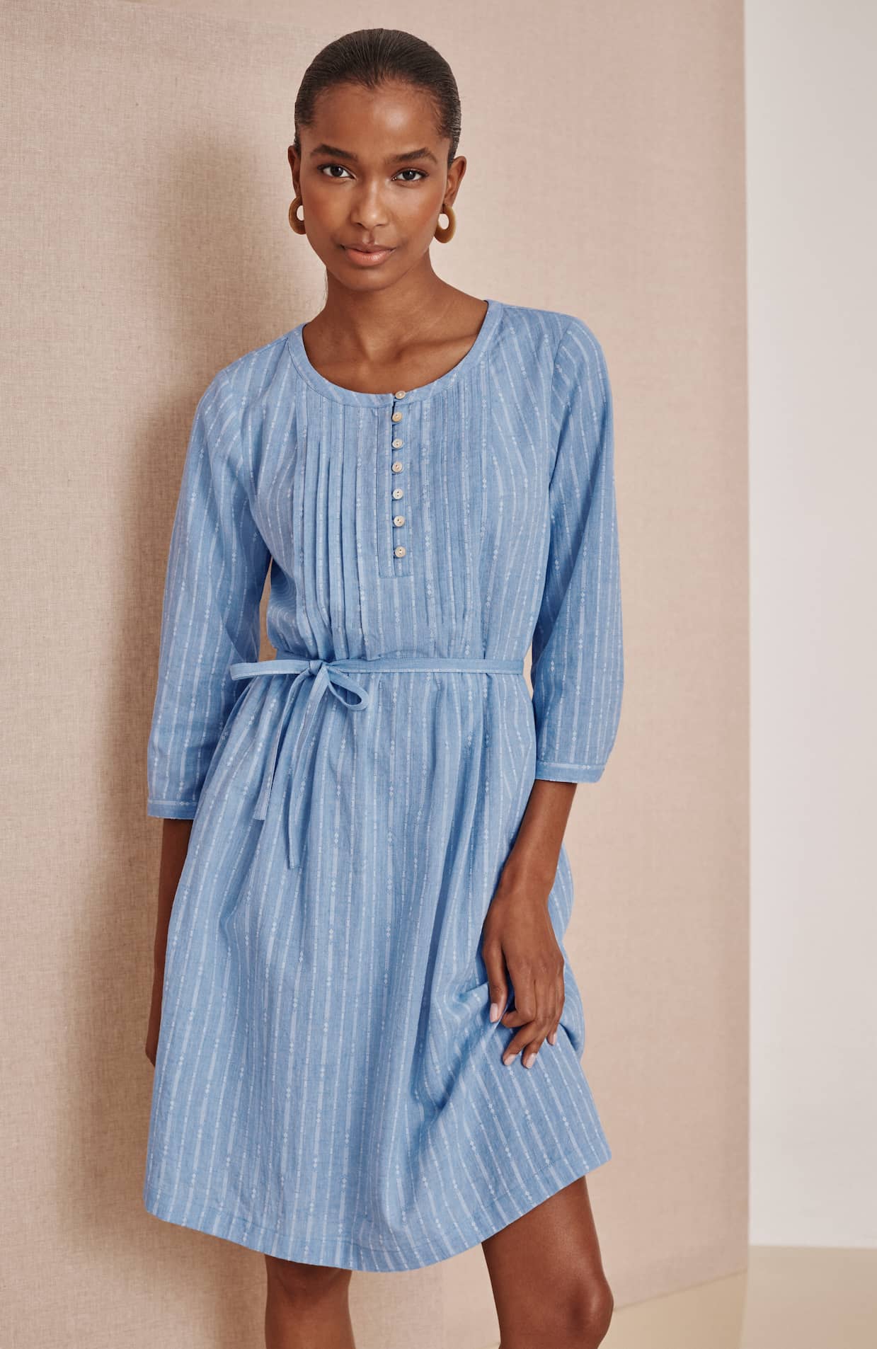 knee length dresses for ladies SUNDRY Henley Mini Dress