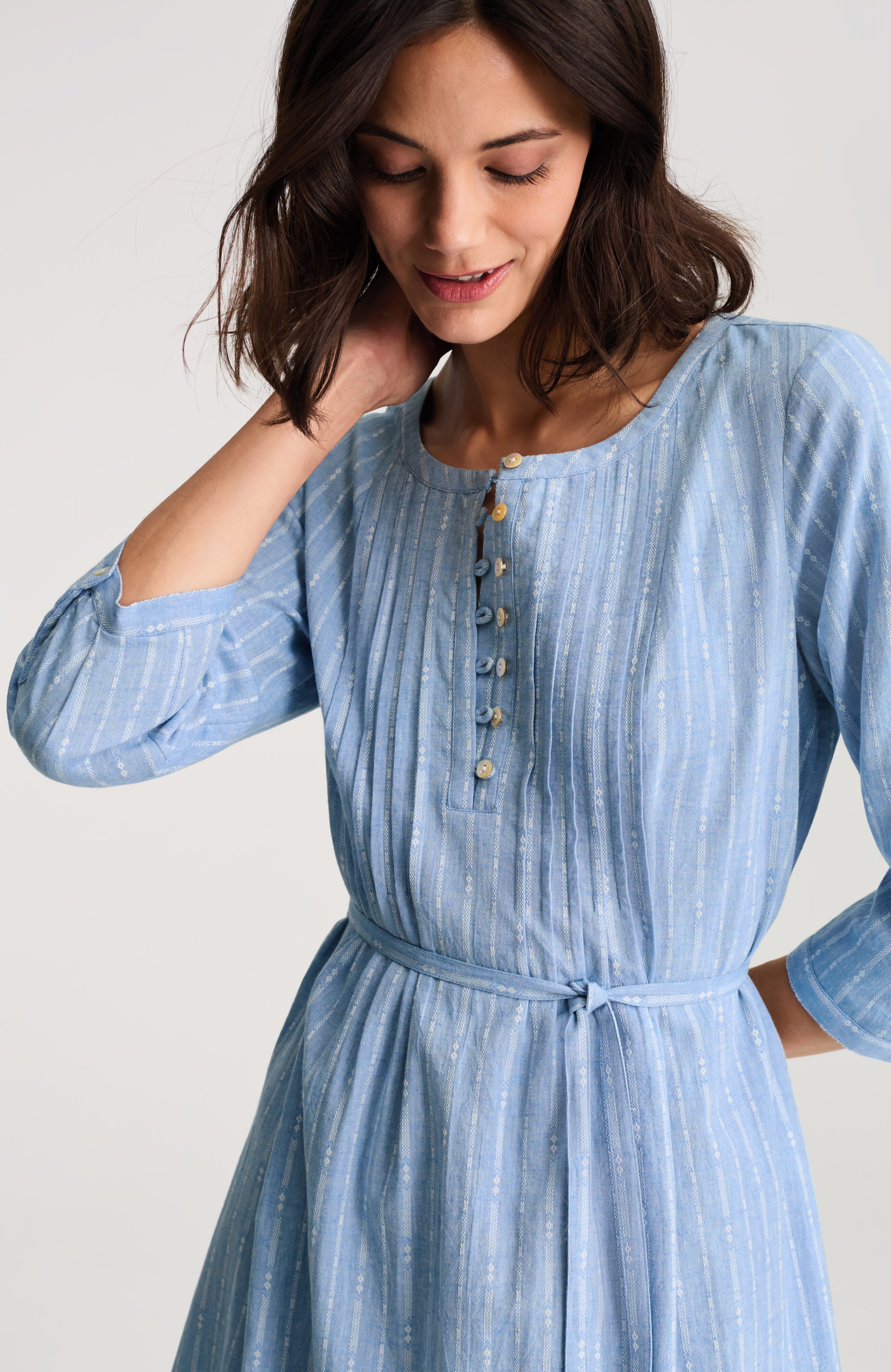 pure jill dobby henley dress