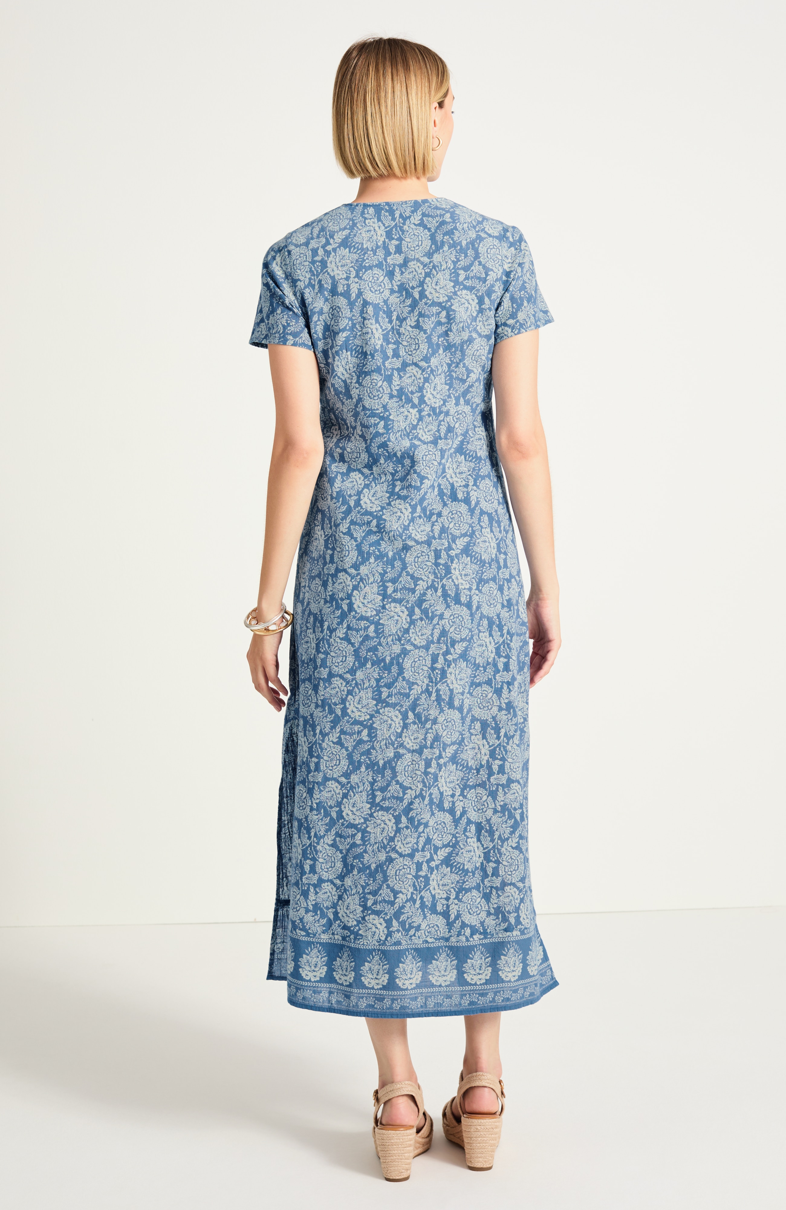 pure jill block-printed maxi dress