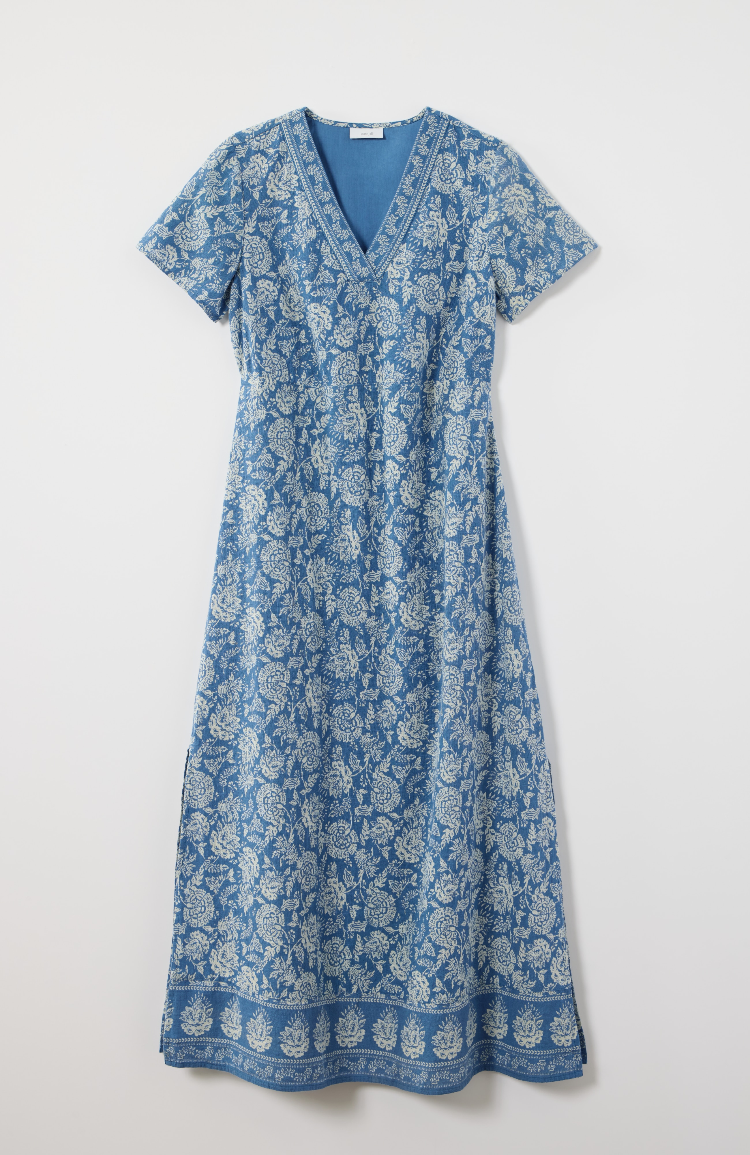 pure jill block-printed maxi dress