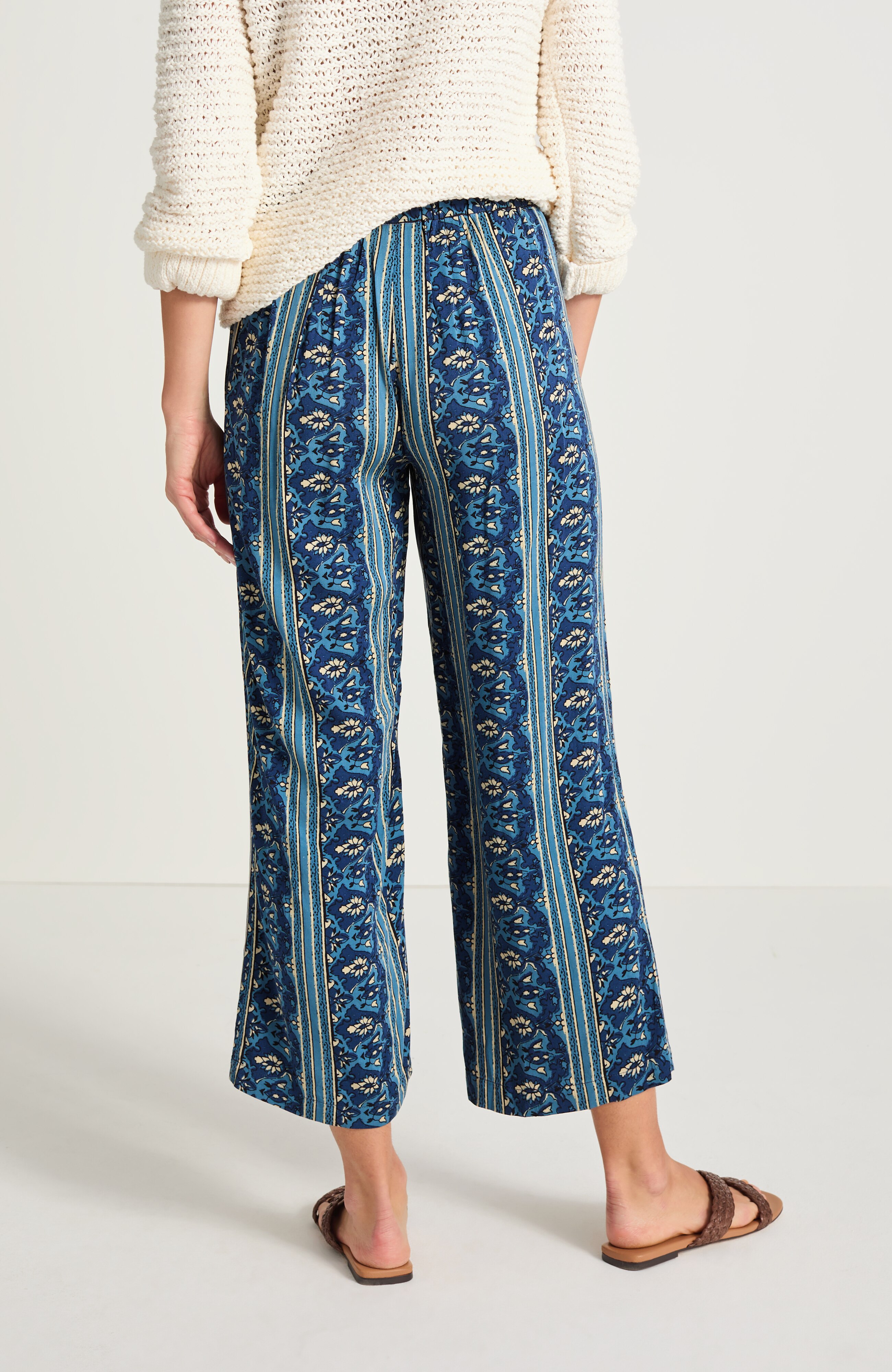 pure jill sateen wide-leg crops