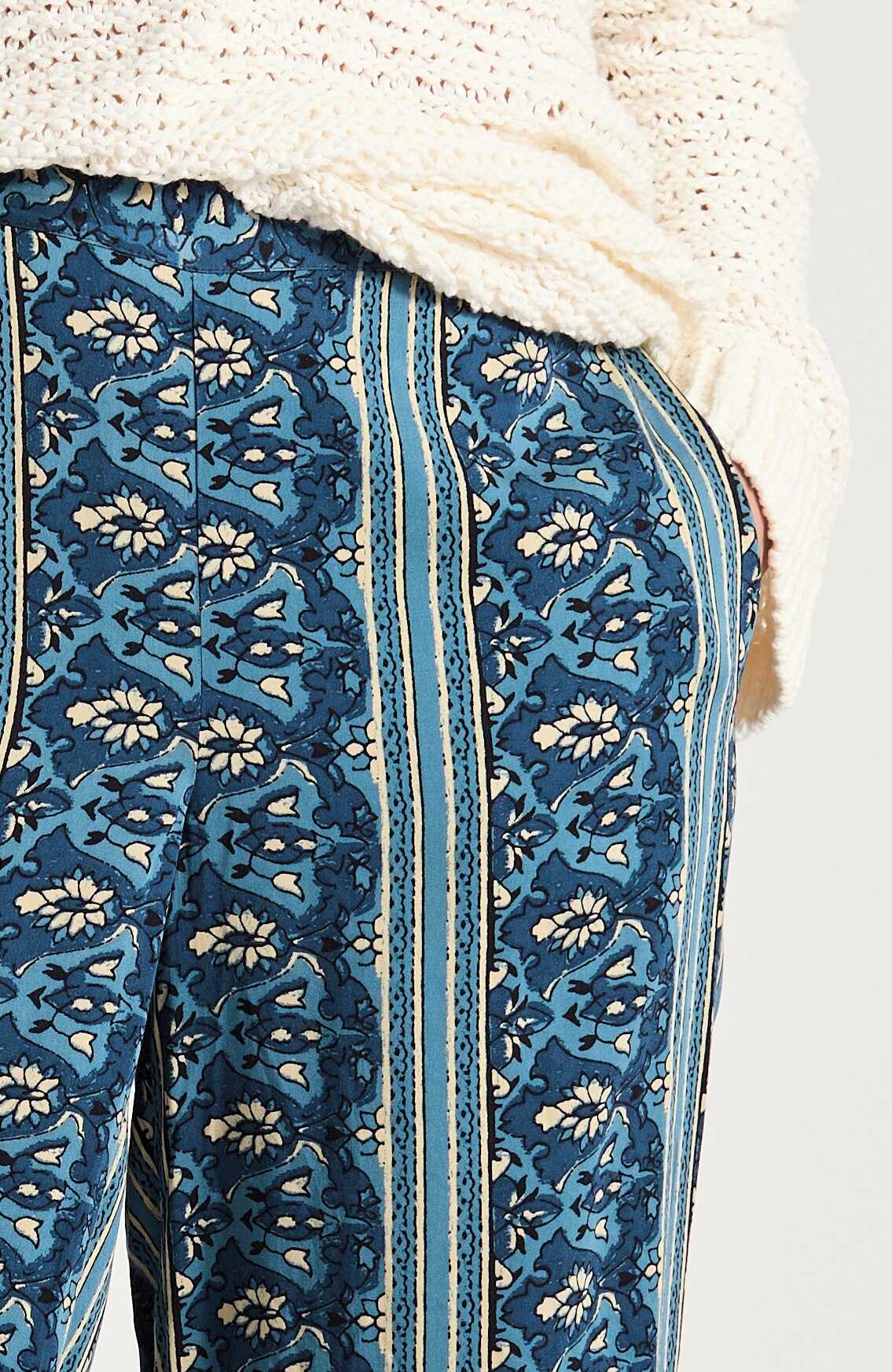pure jill sateen wide-leg crops