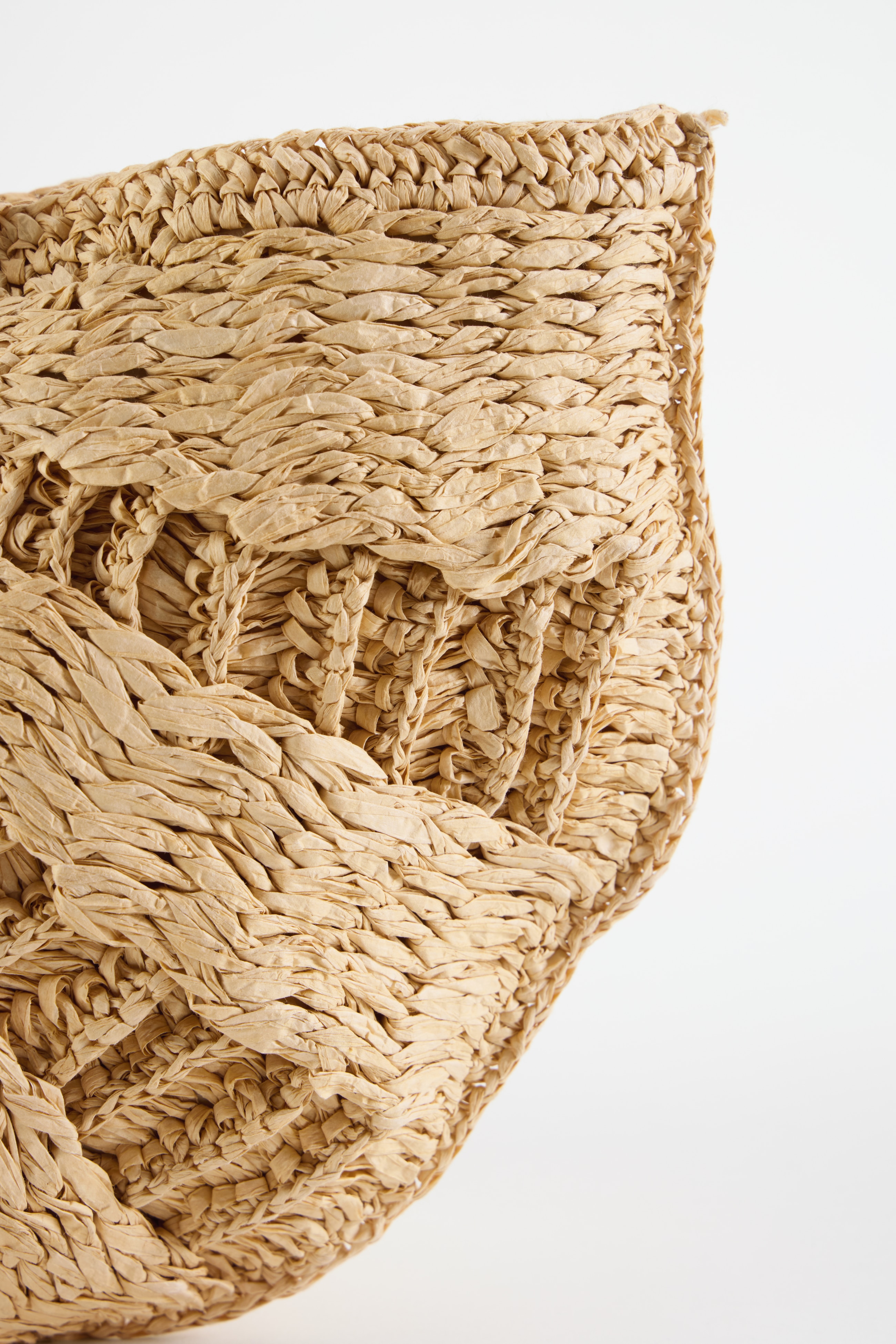 woven straw crescent bag