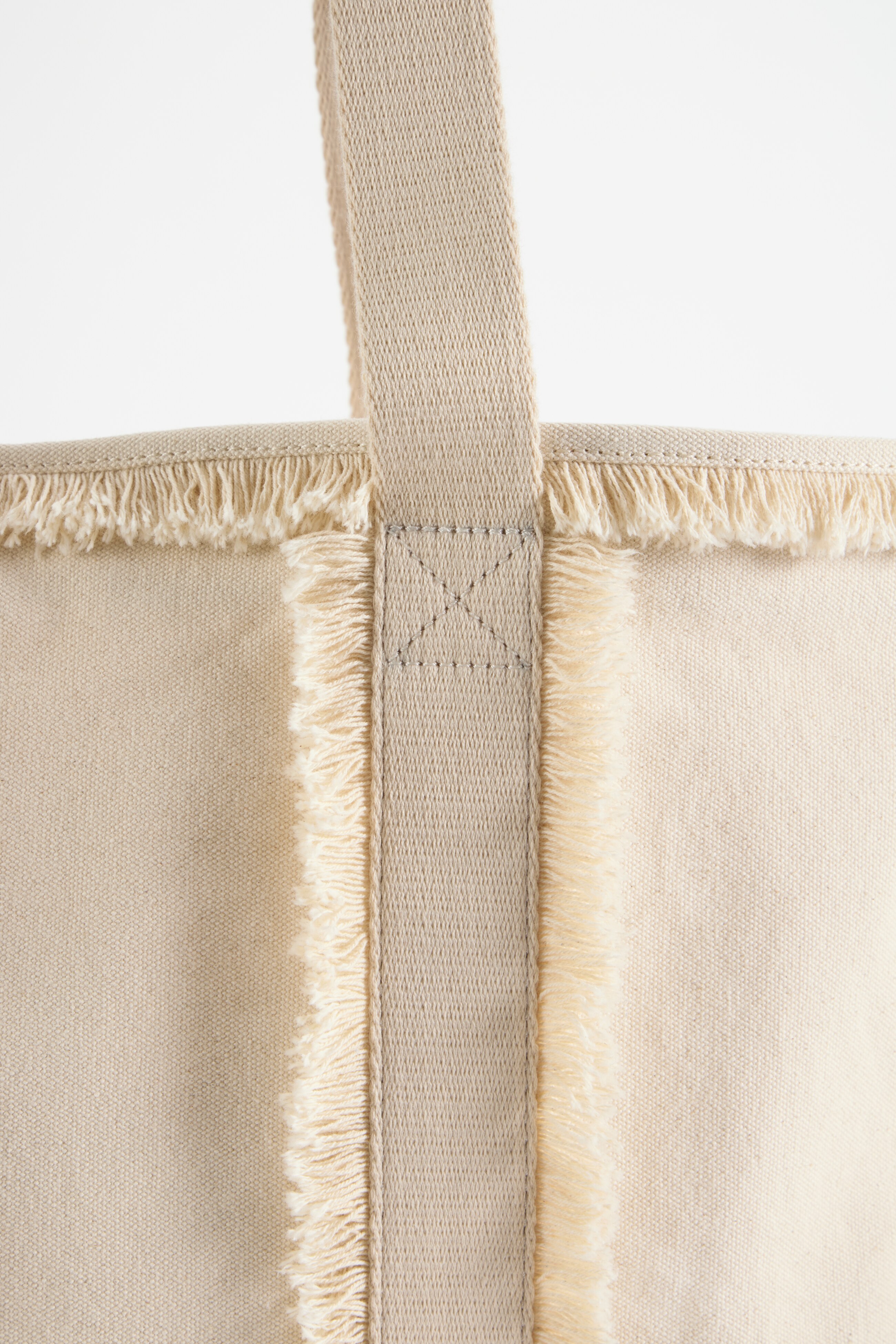 fringed canvas tote