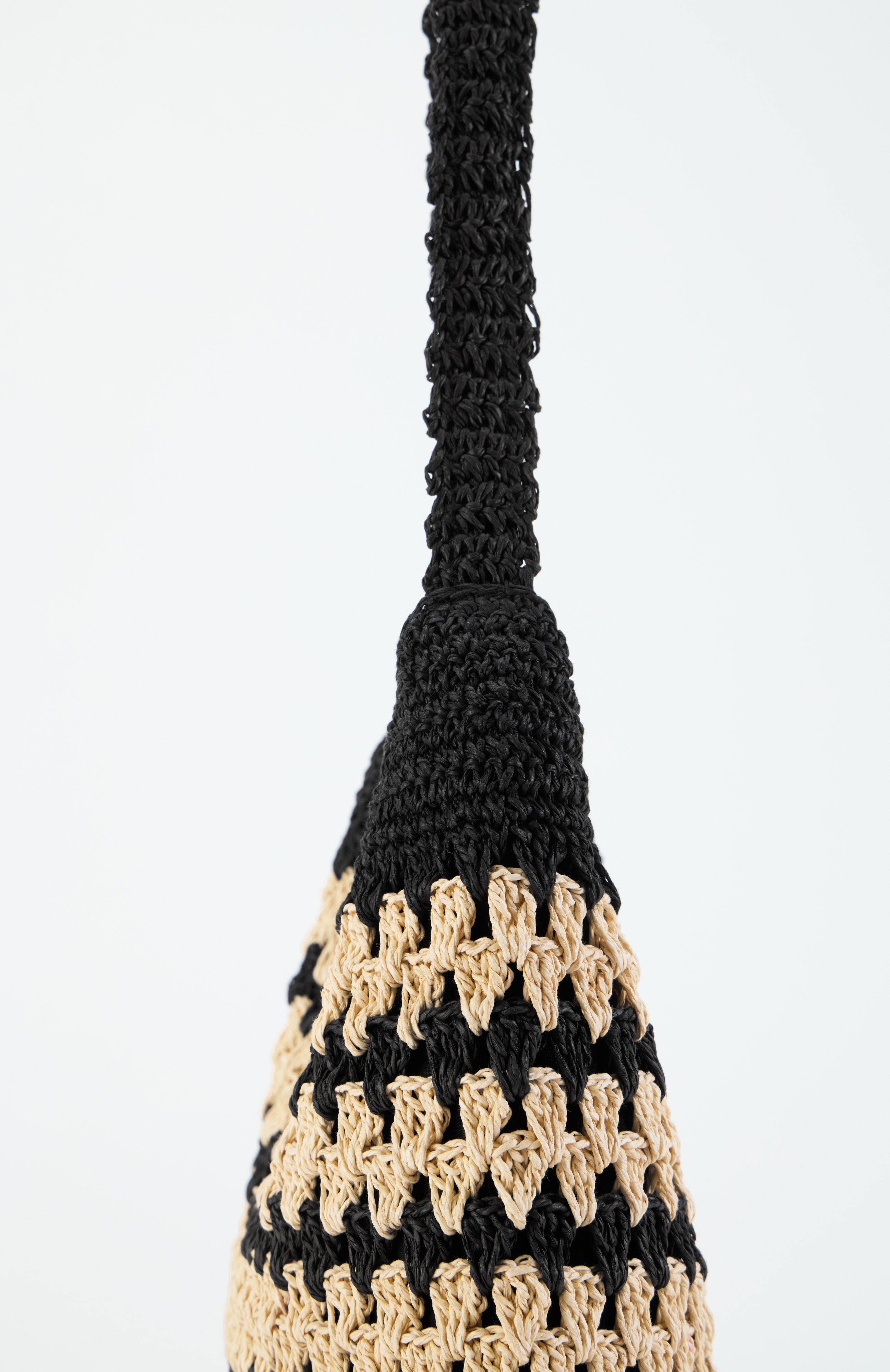 crochet straw tote