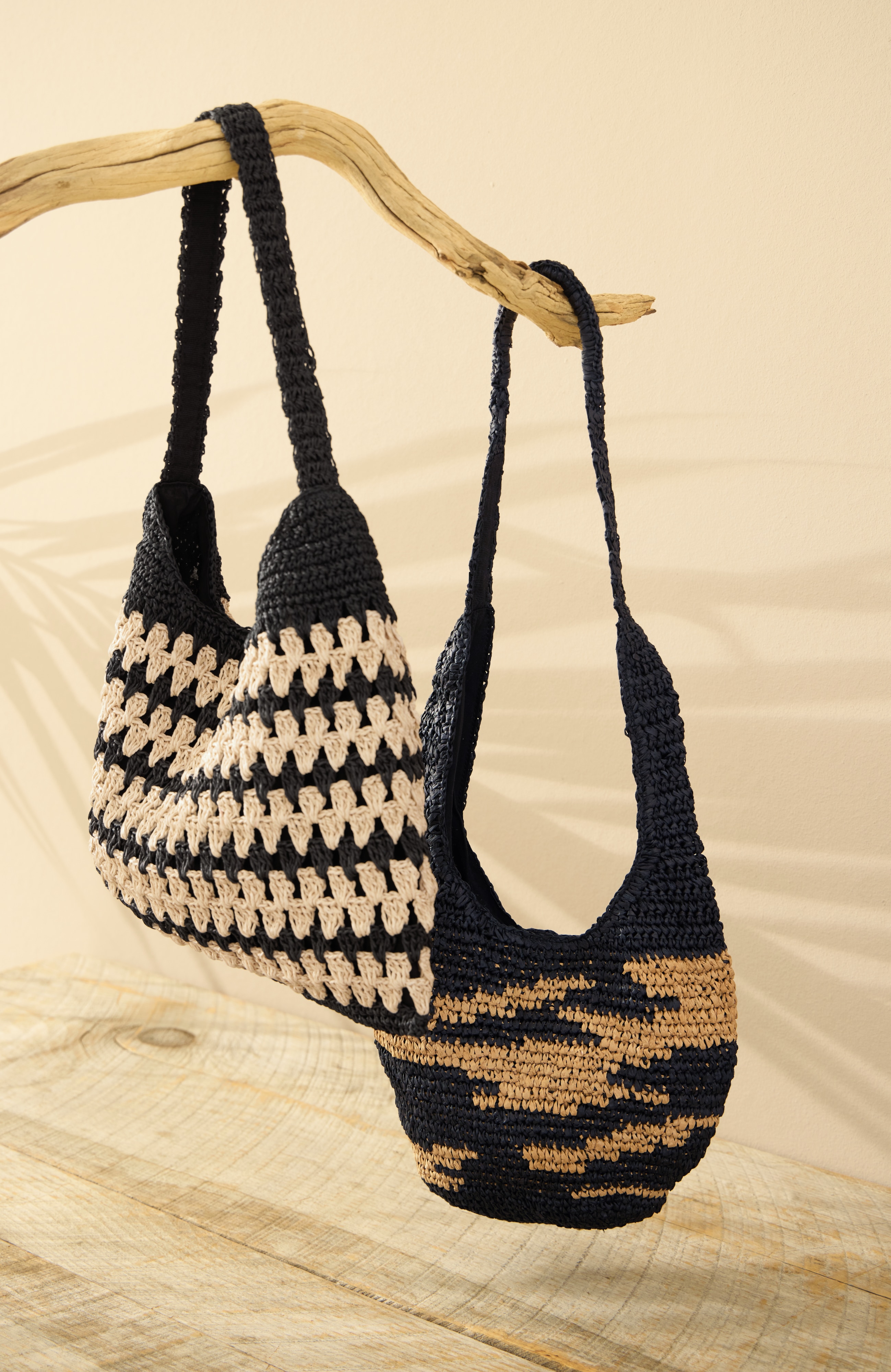 crochet straw tote