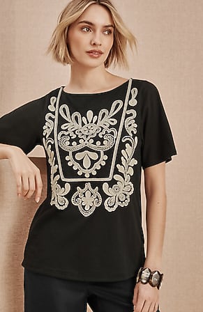 Image for Pure Jill Soutache-Embroidered Top