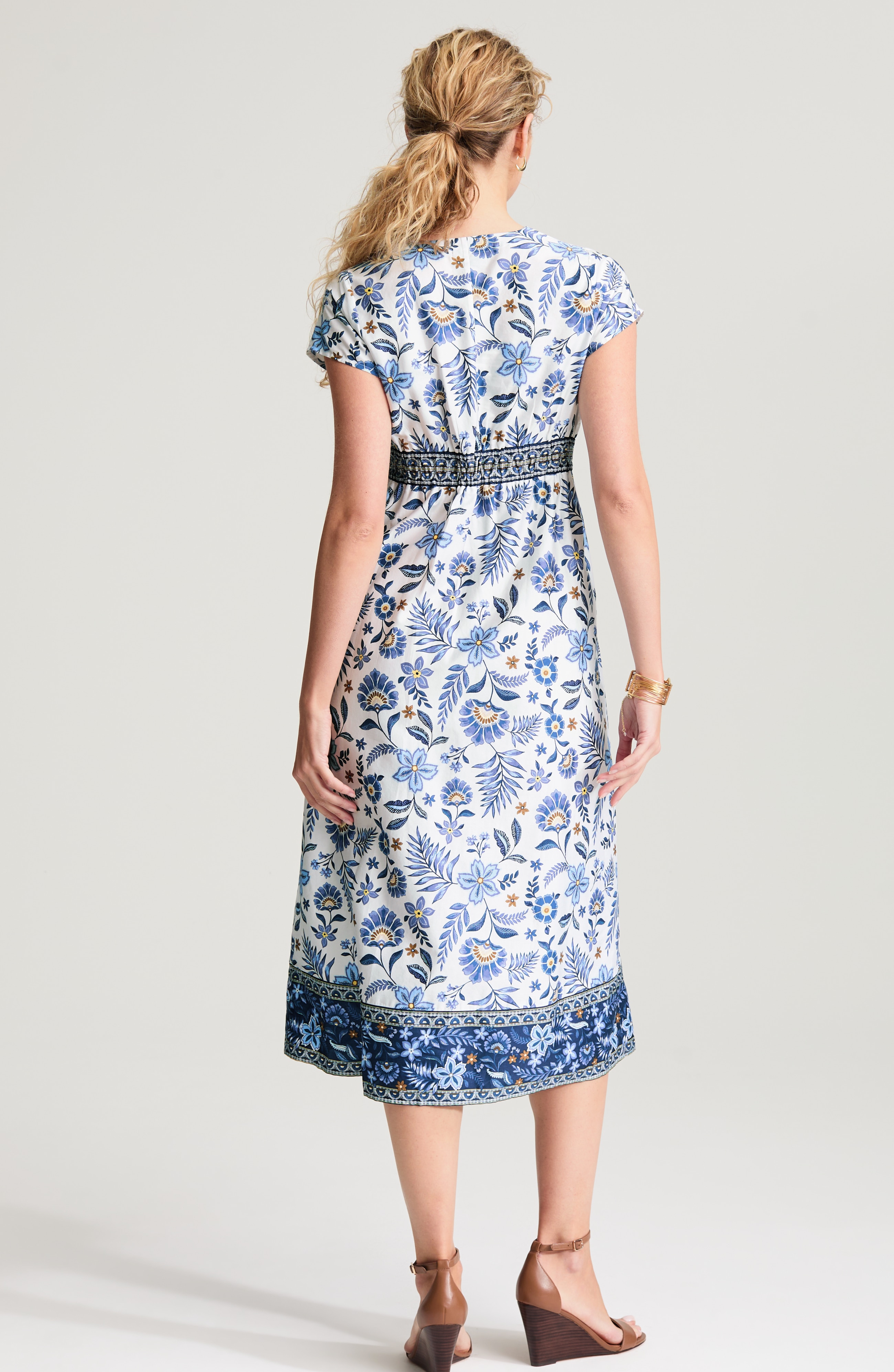 arabesque floral print dress