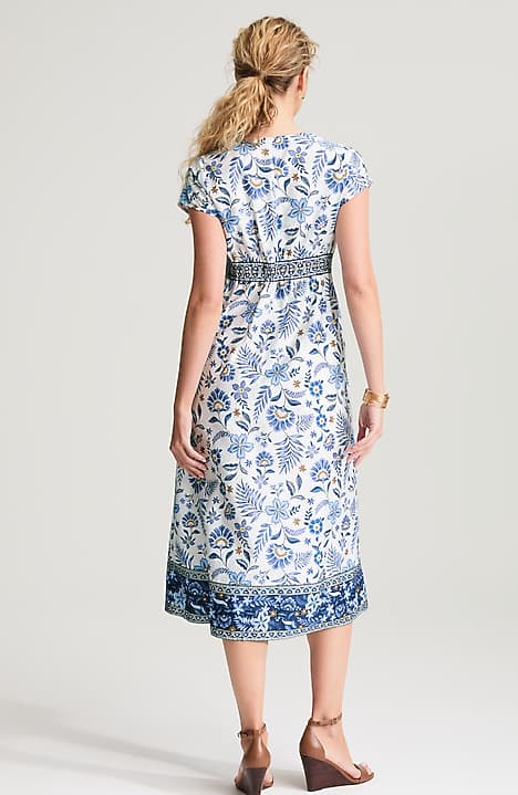 Arabesque Floral Print Dress | JJill