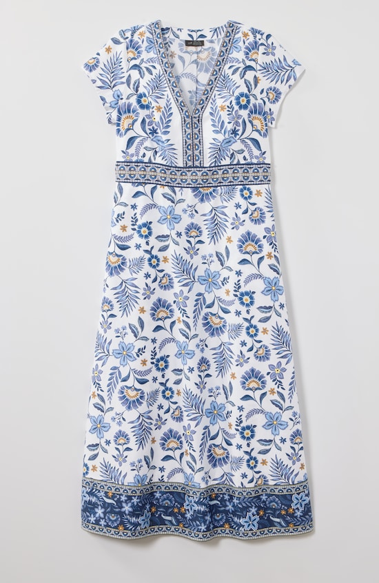 ARABESQUE FLORAL-PRINT DRESS