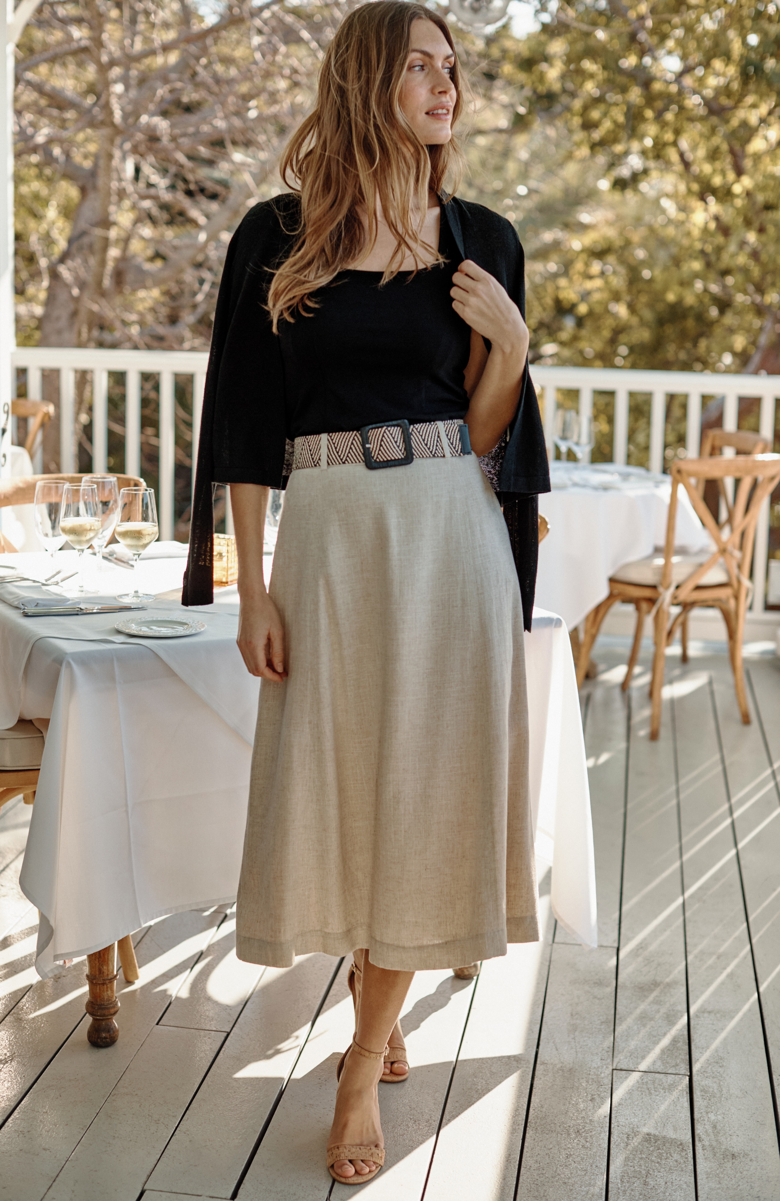 seamed maxi skirt