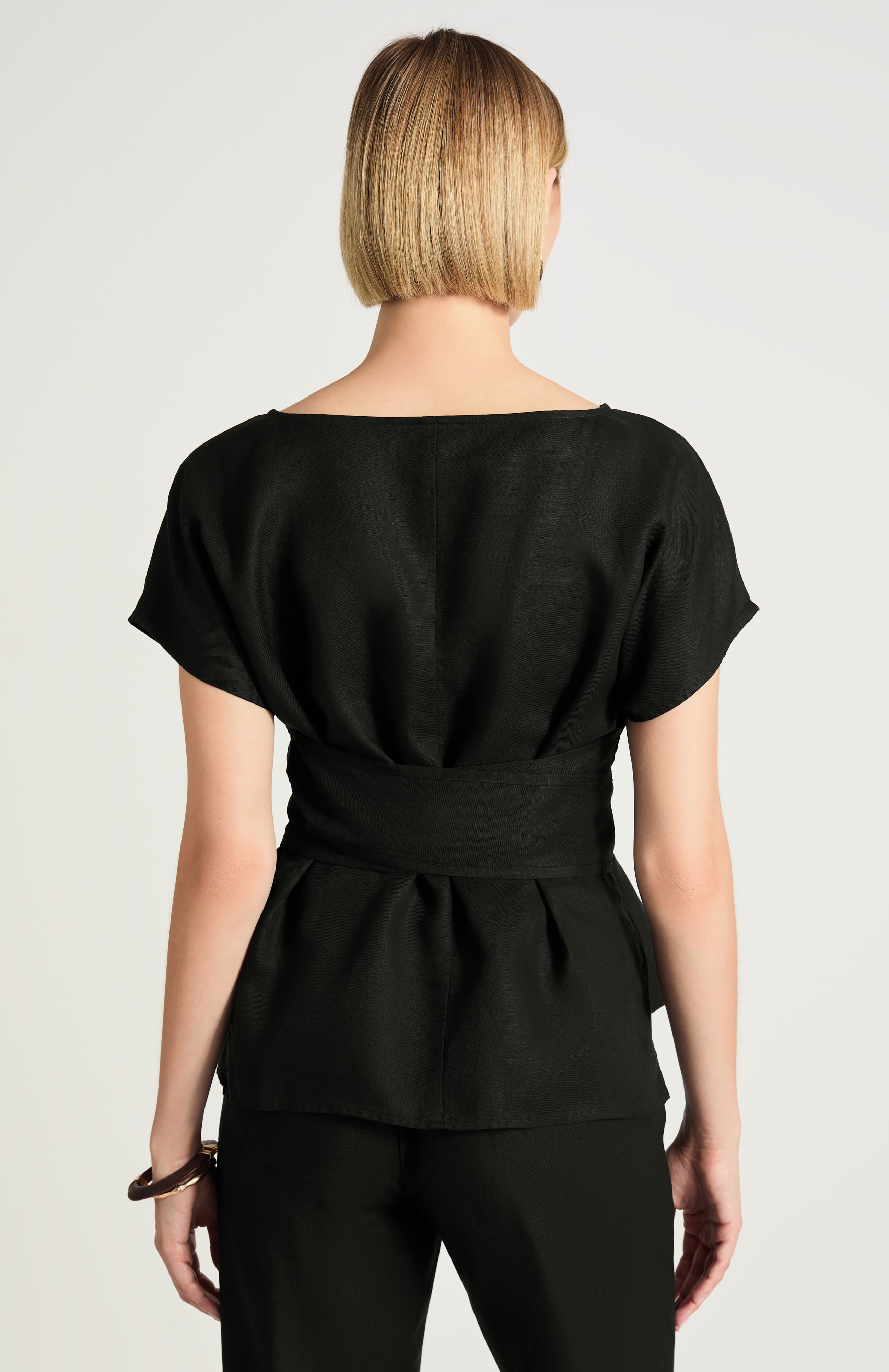 Pure Jill Soft Woven Tie-Waist Top