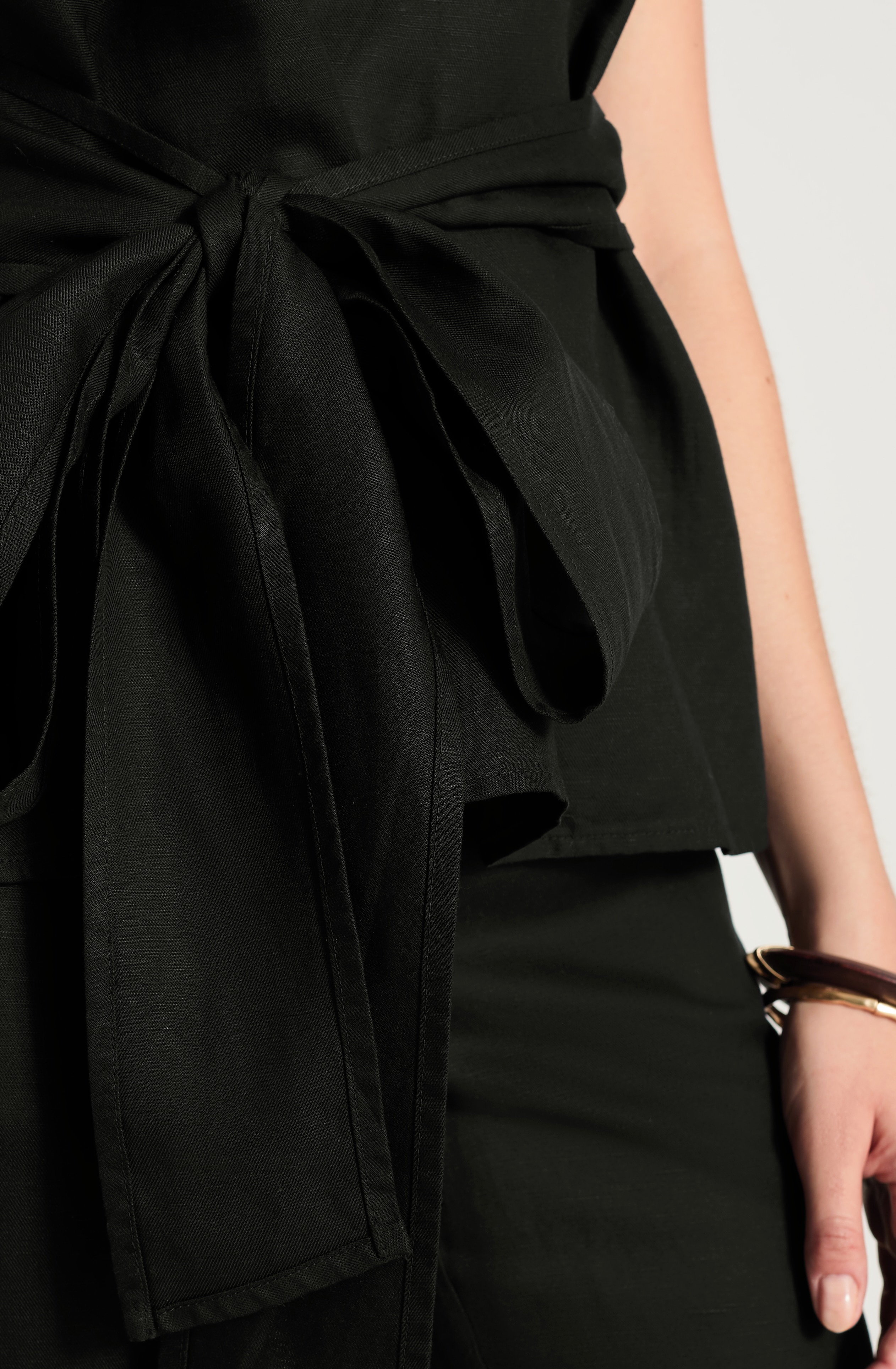 Pure Jill Soft Woven Tie-Waist Top