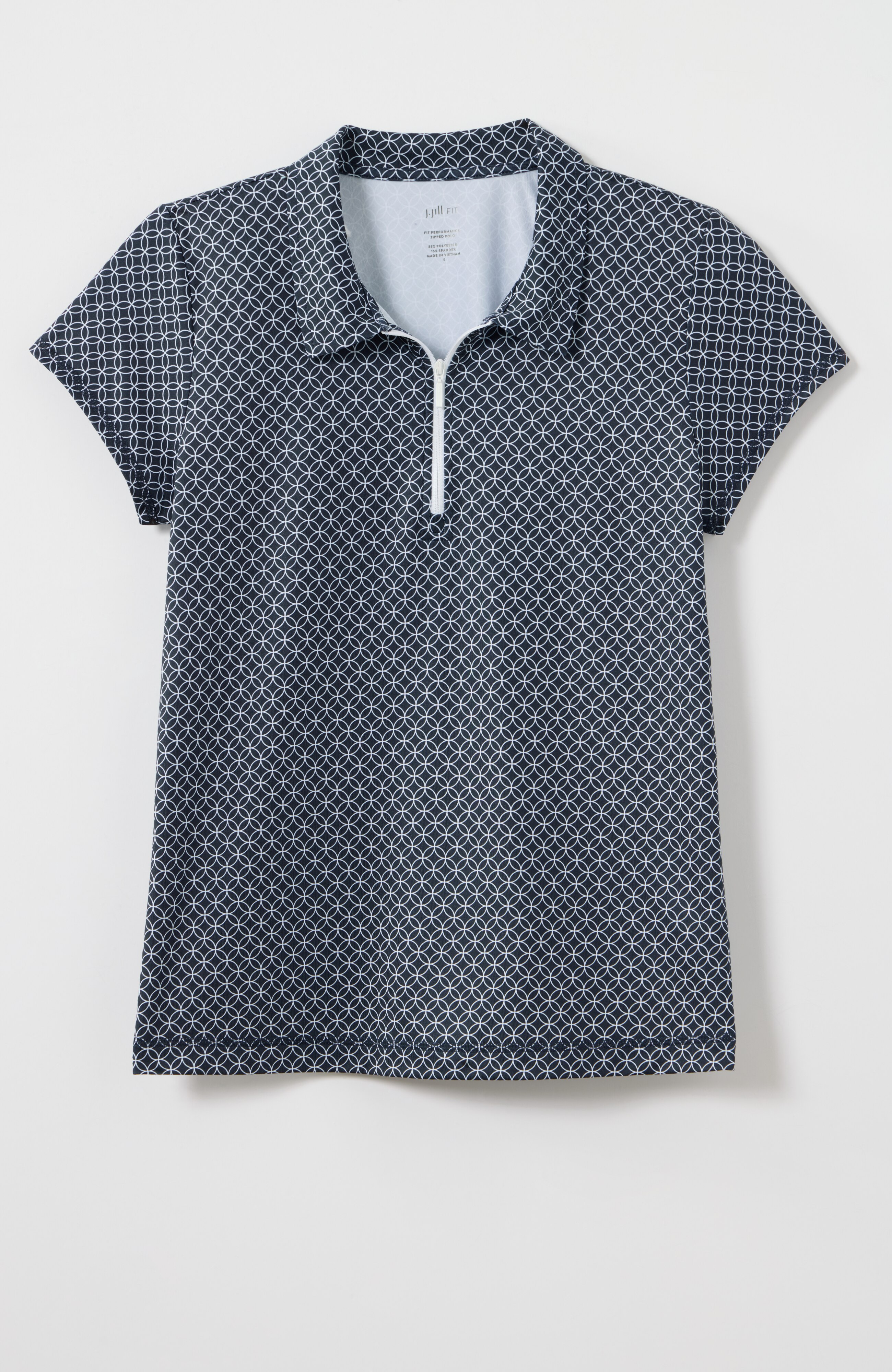 fit performance zipped polo