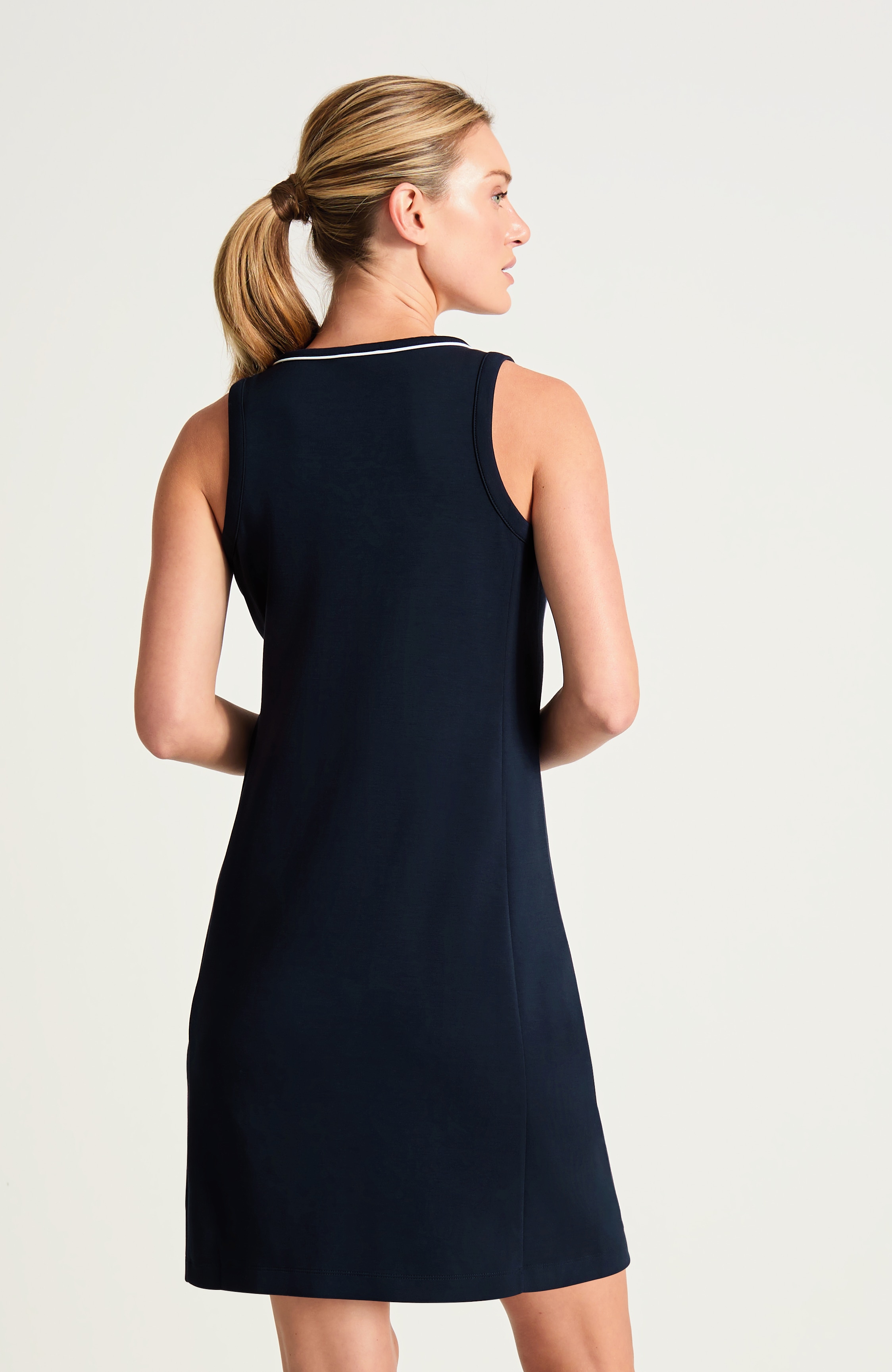 fit elevation knit piped dress