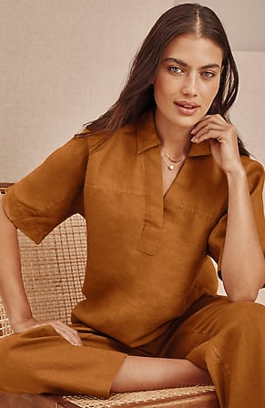 Image for Pure Jill Linen Collared Popover