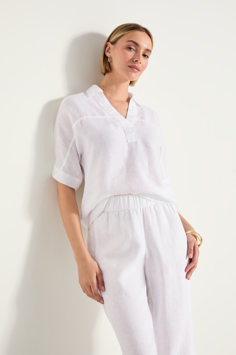 Primary view of the pure jill linen collared popover