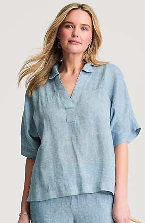 Image for Pure Jill Linen Collared Popover