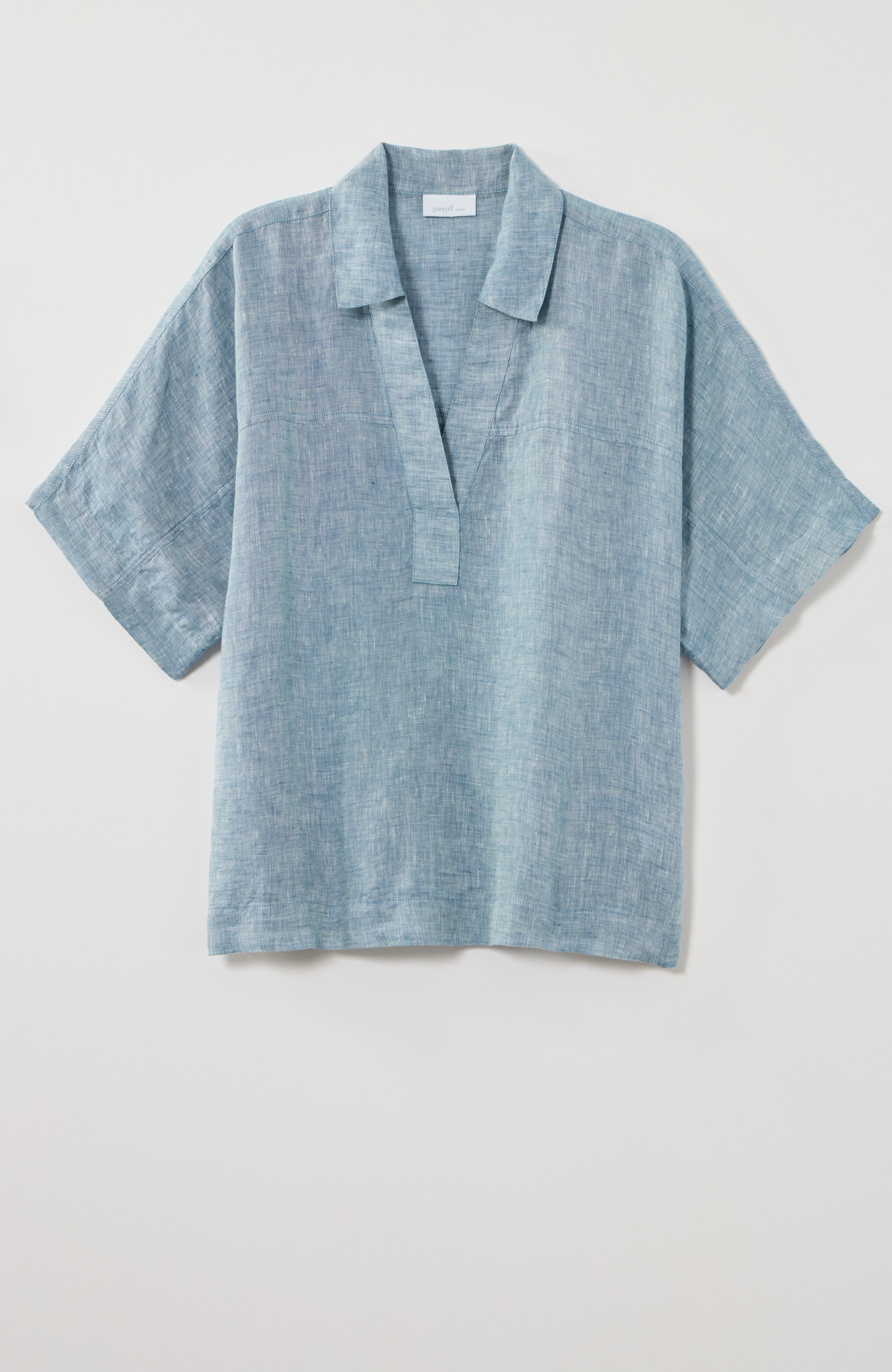 pure jill linen collared popover