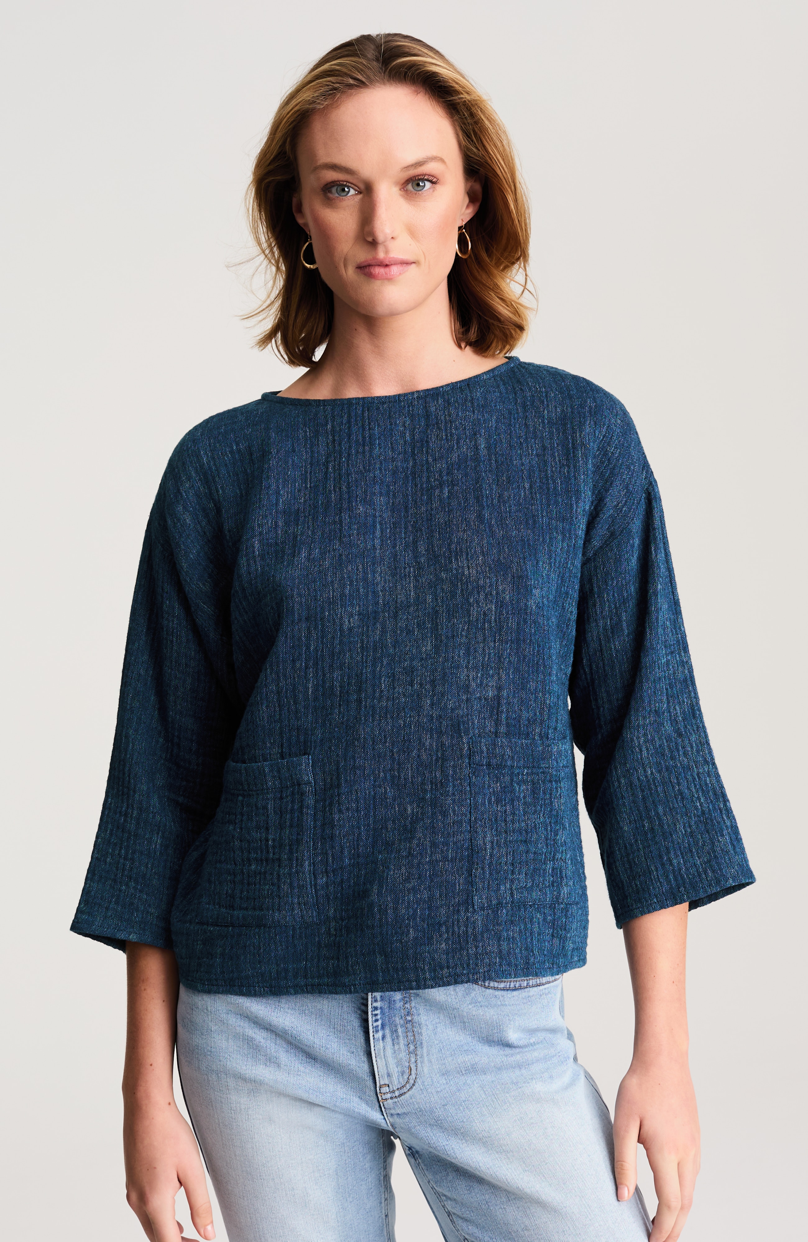 PJ TWO-POCKET GAUZE POPOVER | JJill