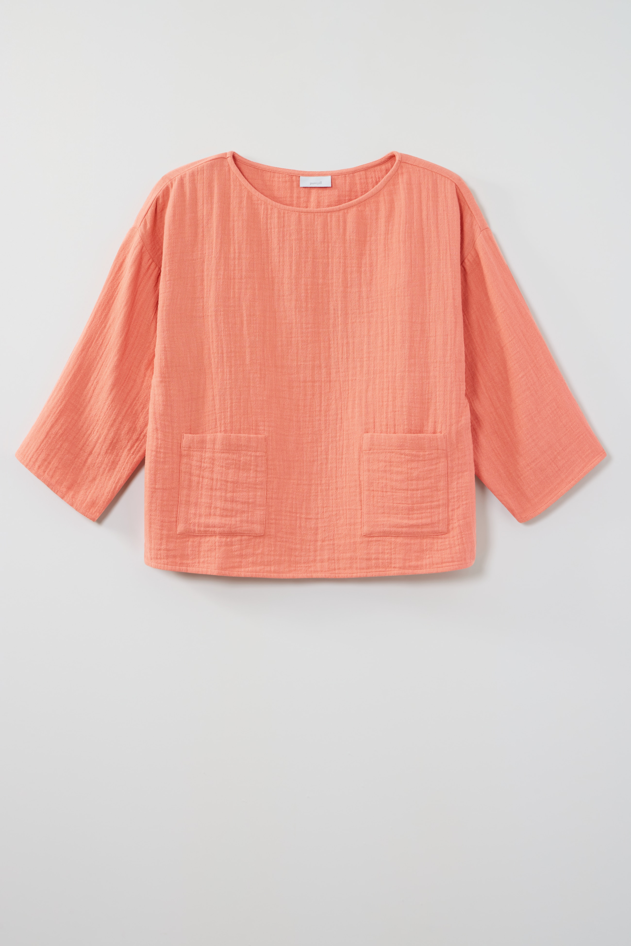 pure jill two-pocket gauze popover