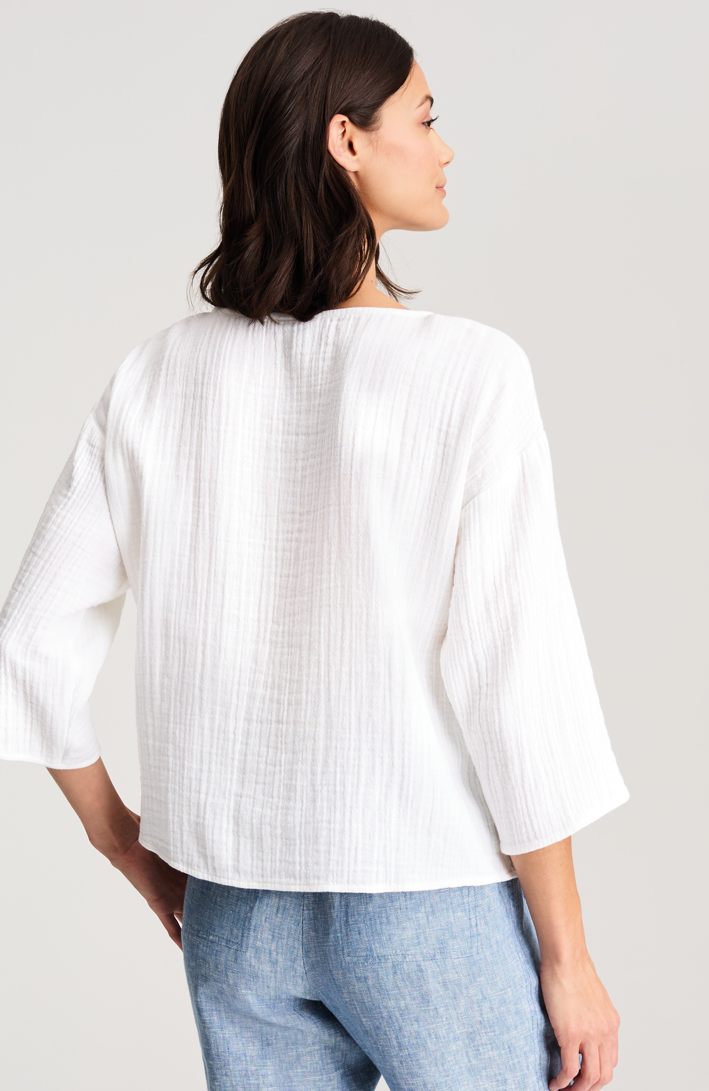 PJ TWO-POCKET GAUZE POPOVER | JJill
