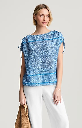 Image for Pure Jill Printed Boat-Neck Top