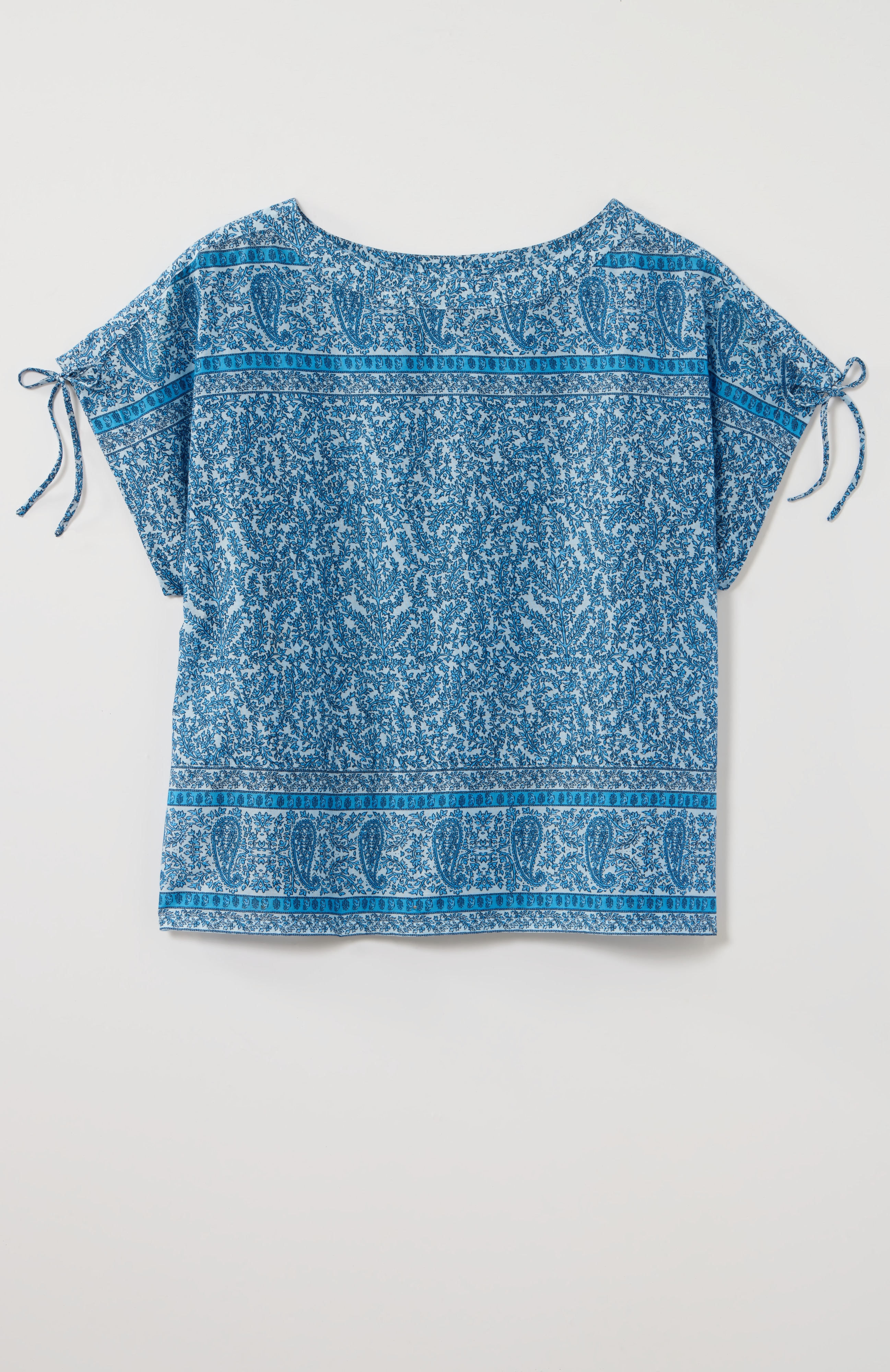 pure jill printed boat-neck top