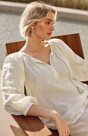 Image for Pure Jill Linen Embroidered Popover