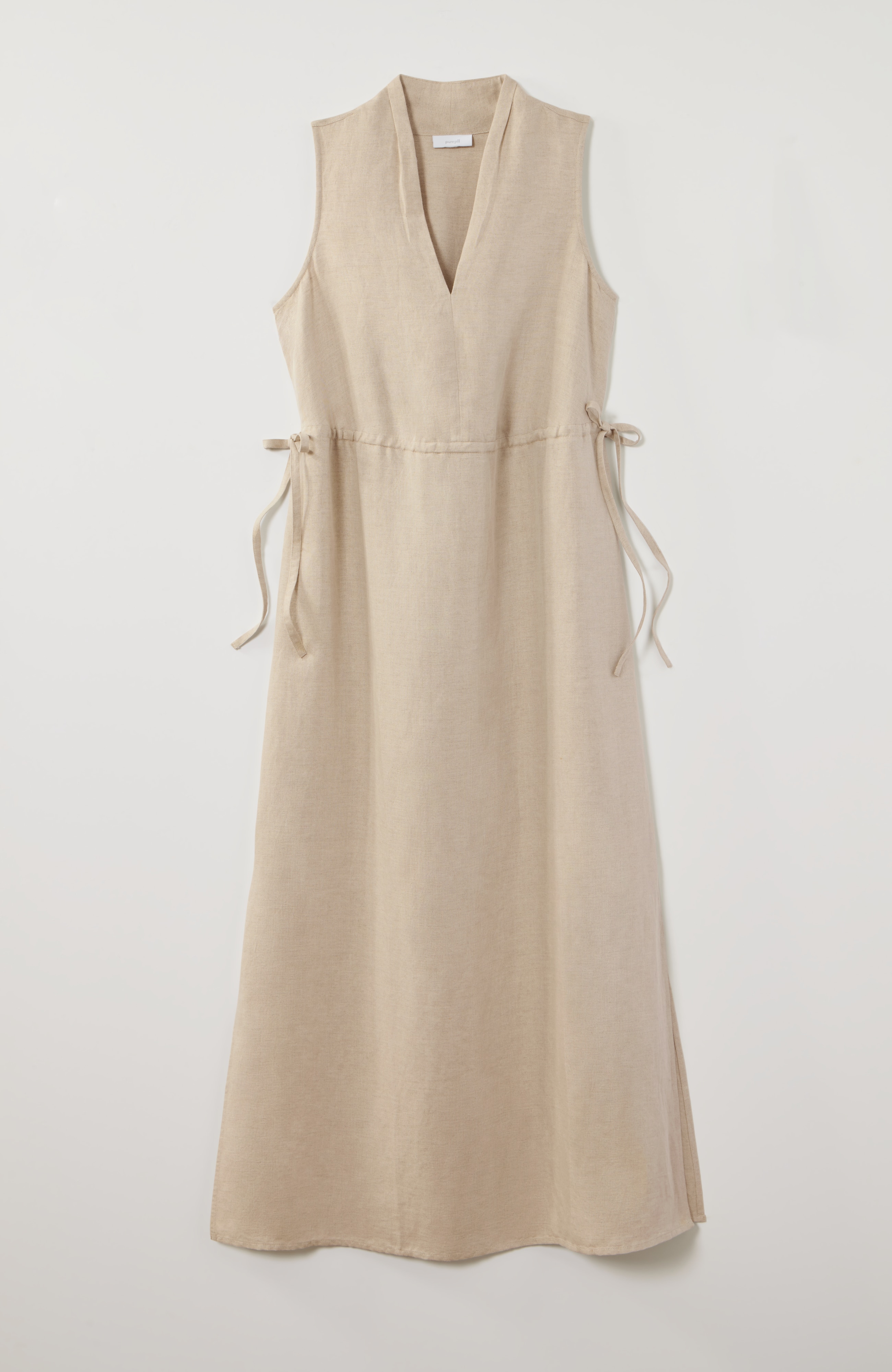 pure jill linen-blend tie-waist maxi dress