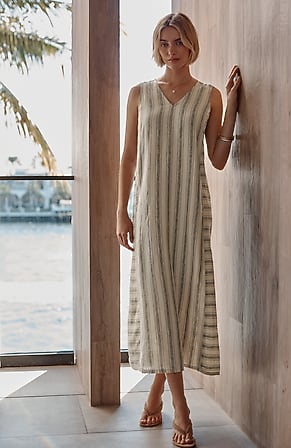 Image for Pure Jill Mixed-Stripes Maxi Dress