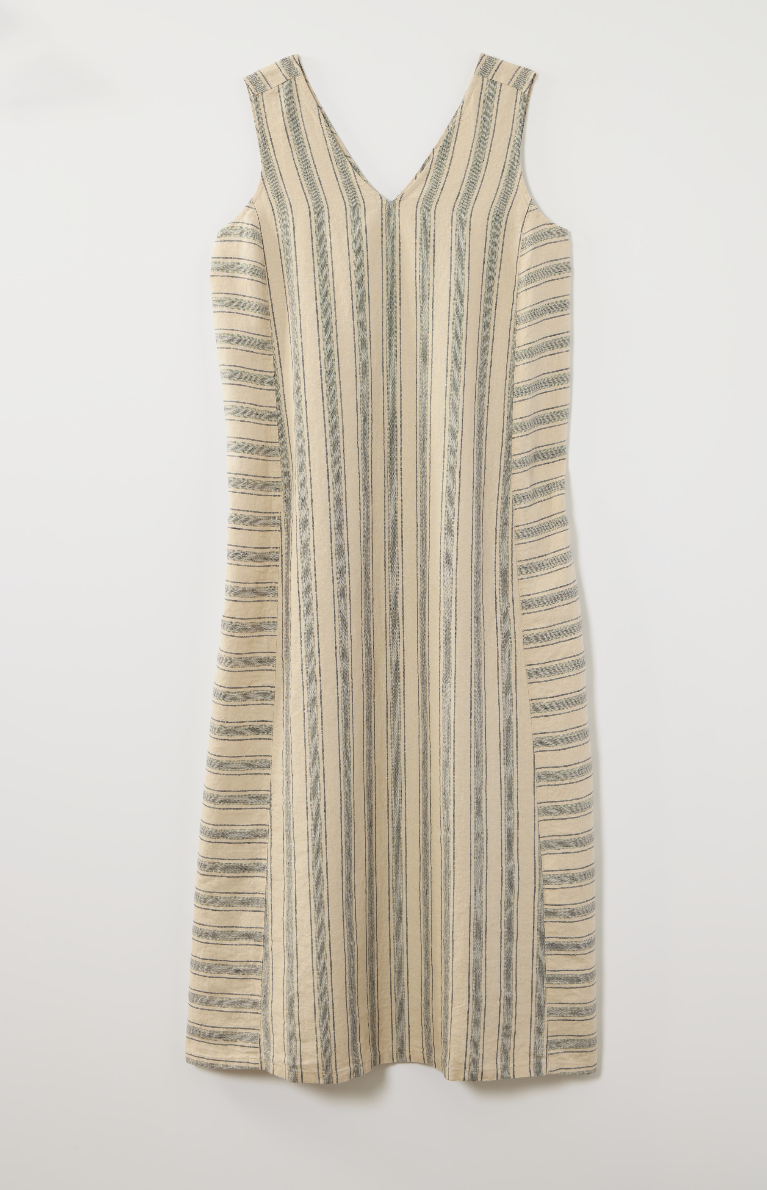 pure jill linen striped maxi dress