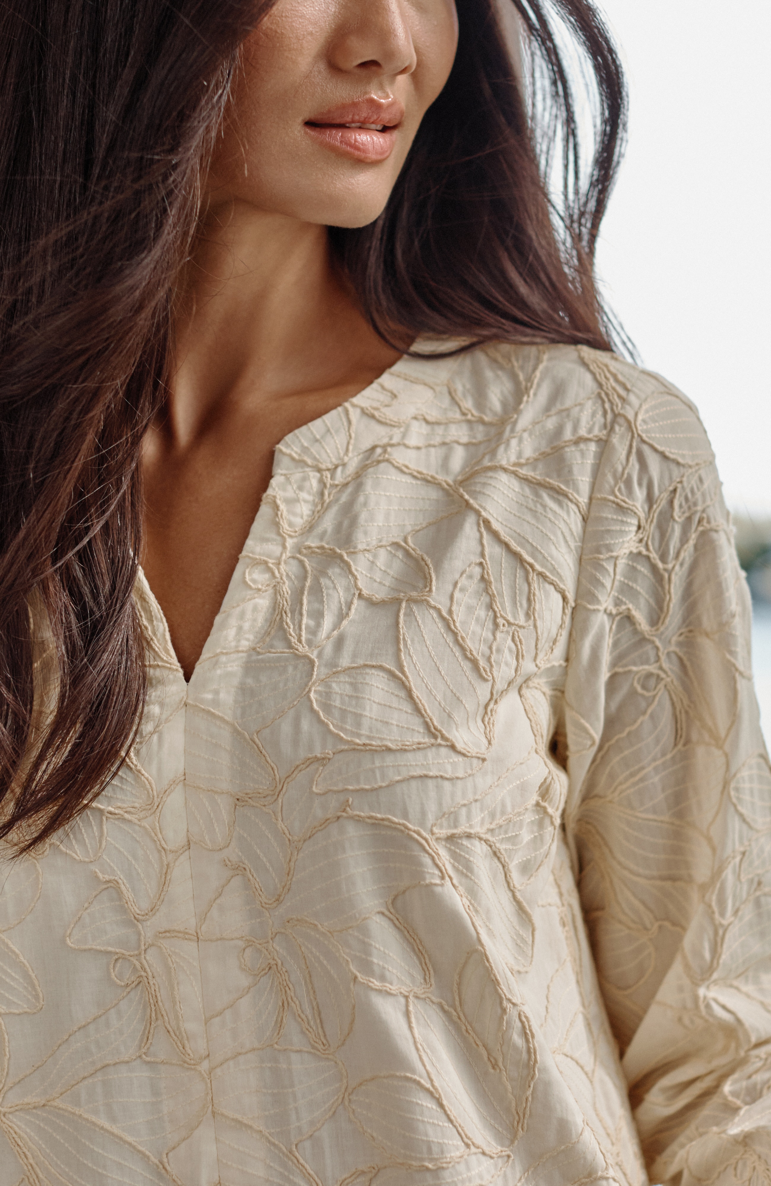 pure jill embroidered pullover dress
