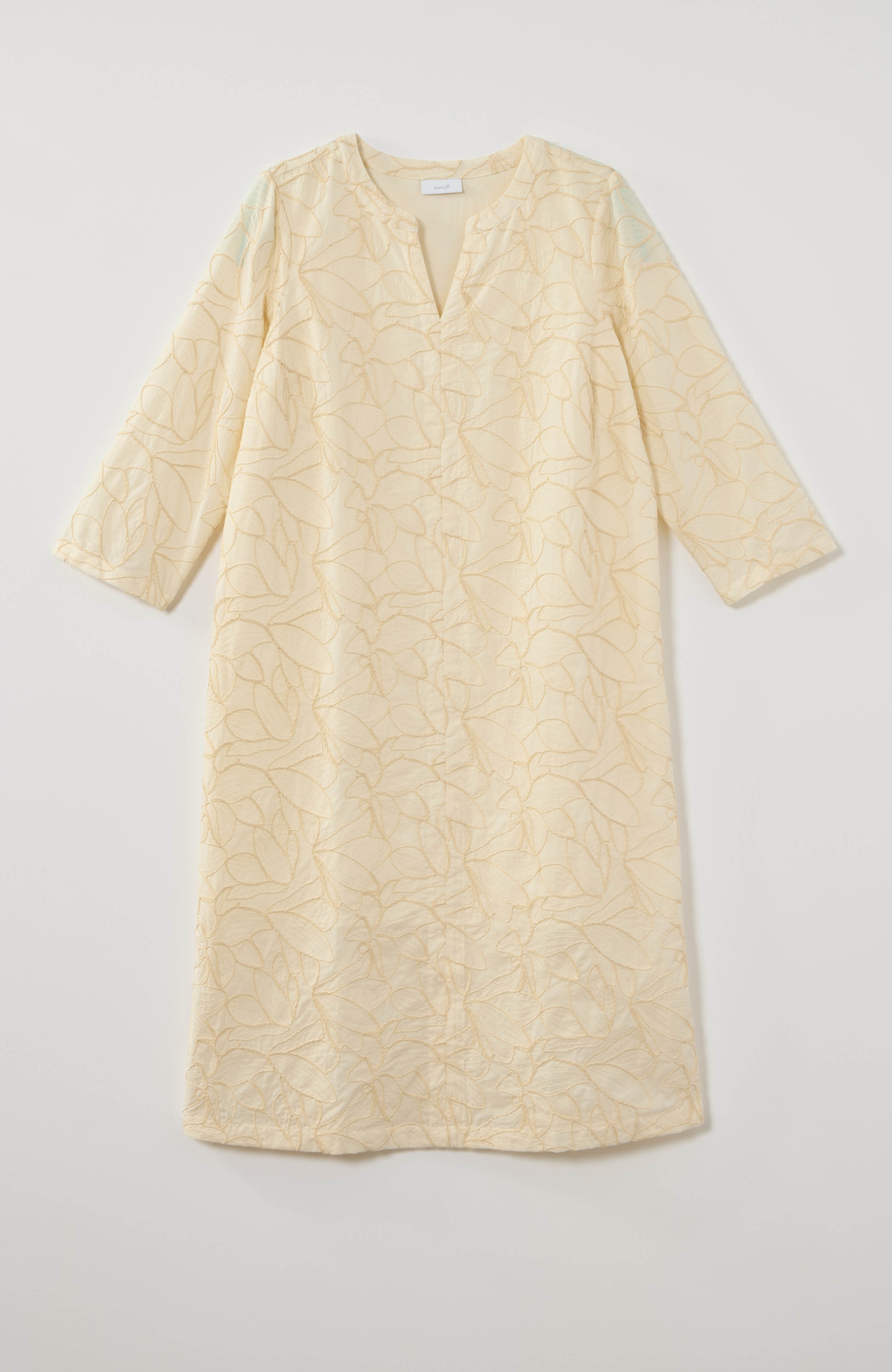 pure jill embroidered pullover dress
