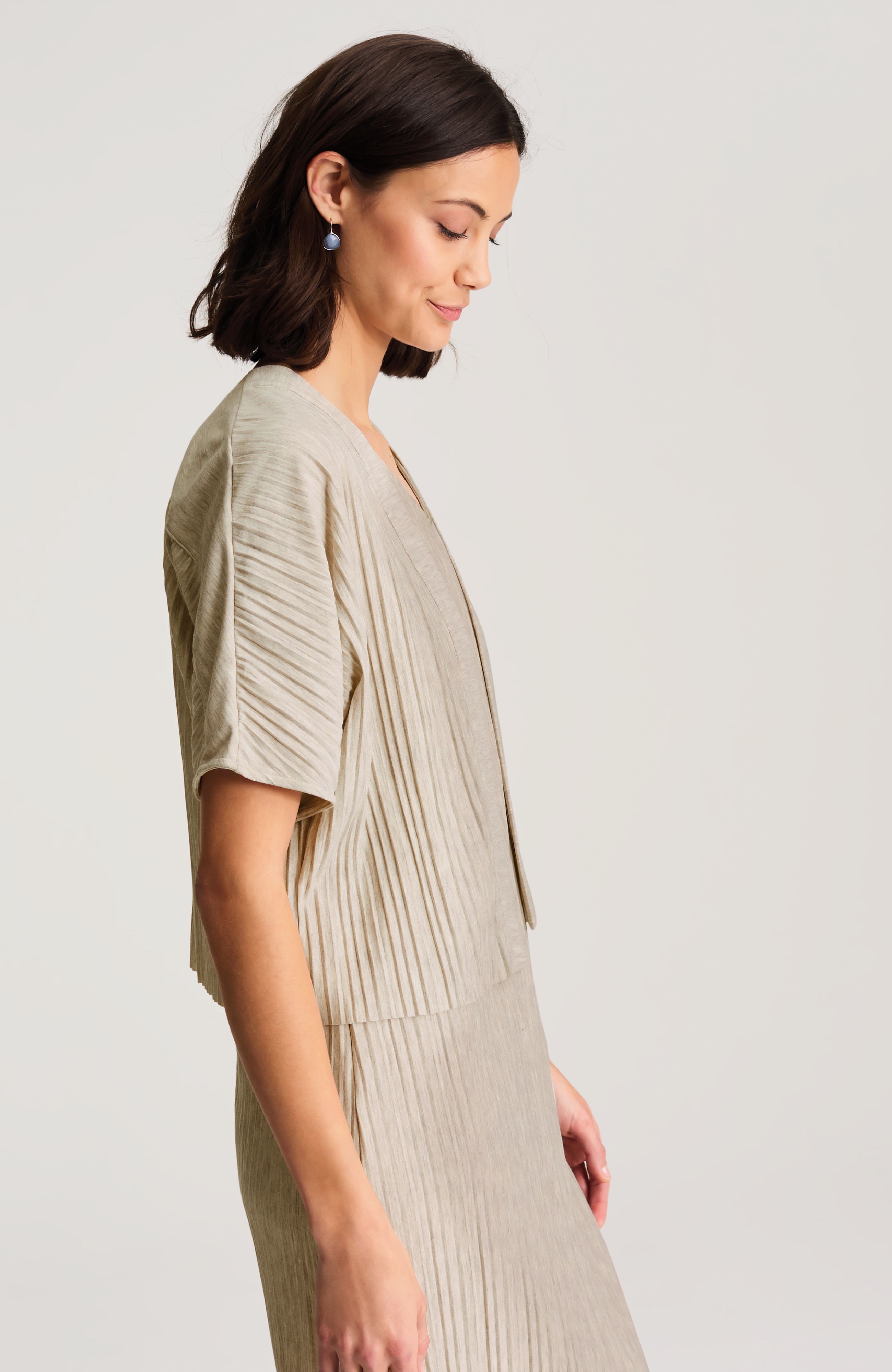 PJ PLEATED DRESS AND CARDI SET | JJill