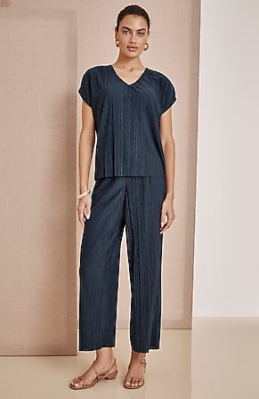 Image for Pure Jill Pleated Wide-Leg Crops