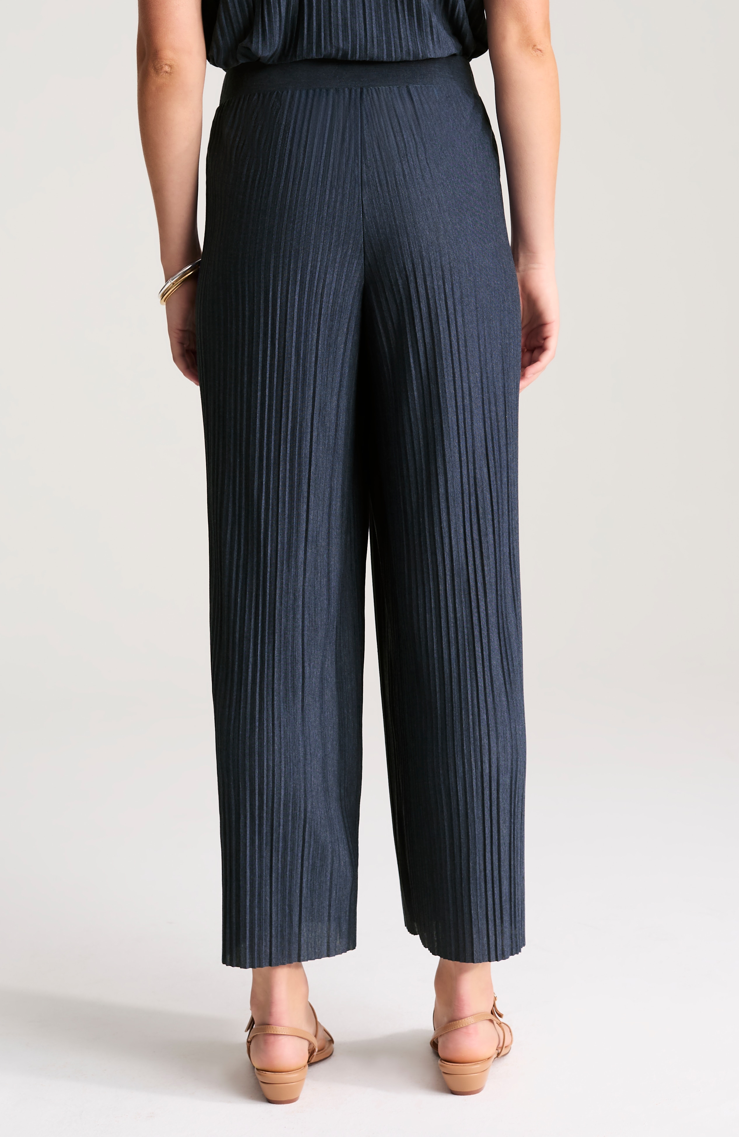 pure jill pleated wide-leg crops