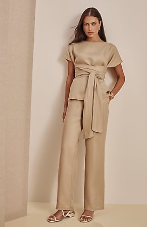 Image for Pure Jill Slub Straight-Leg Pants