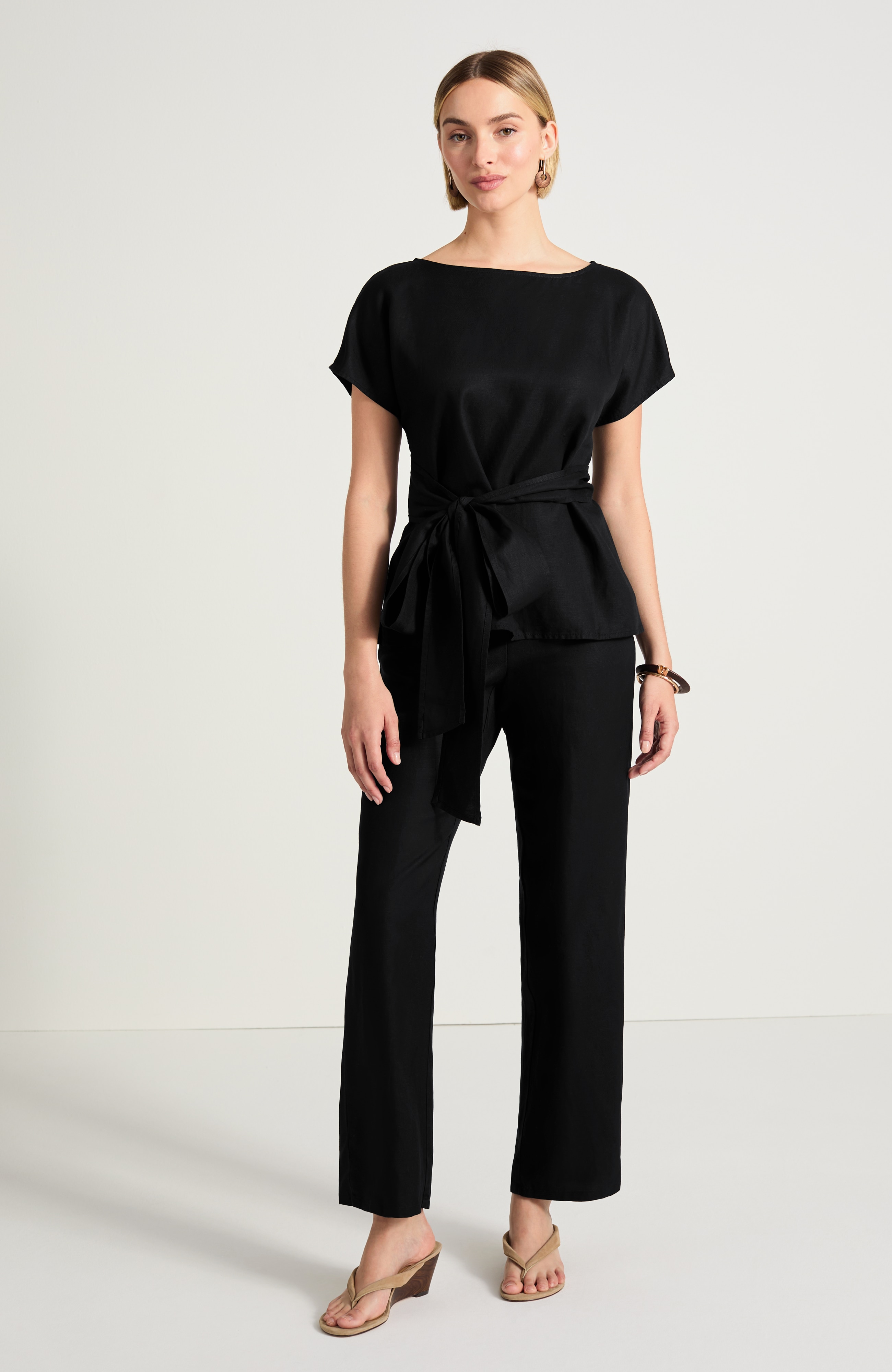 Pure Jill Soft Woven Straight-Leg Pants