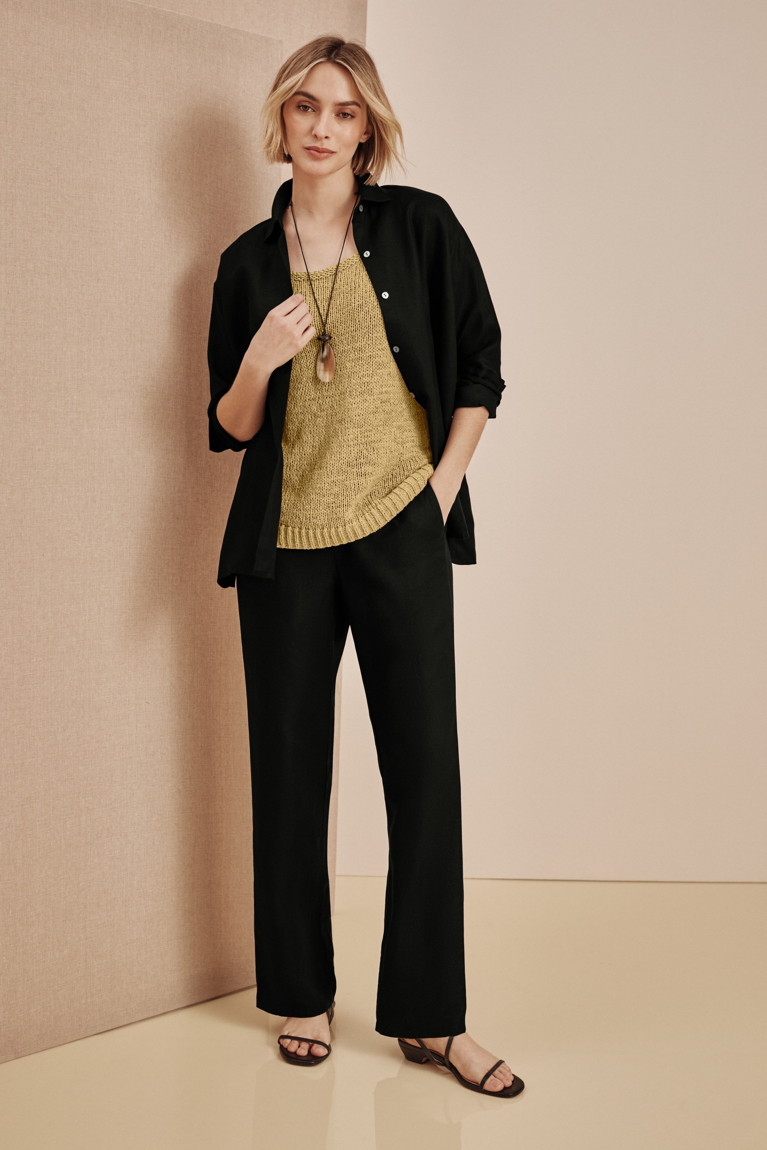 Pure Jill Soft Woven Straight-Leg Pants