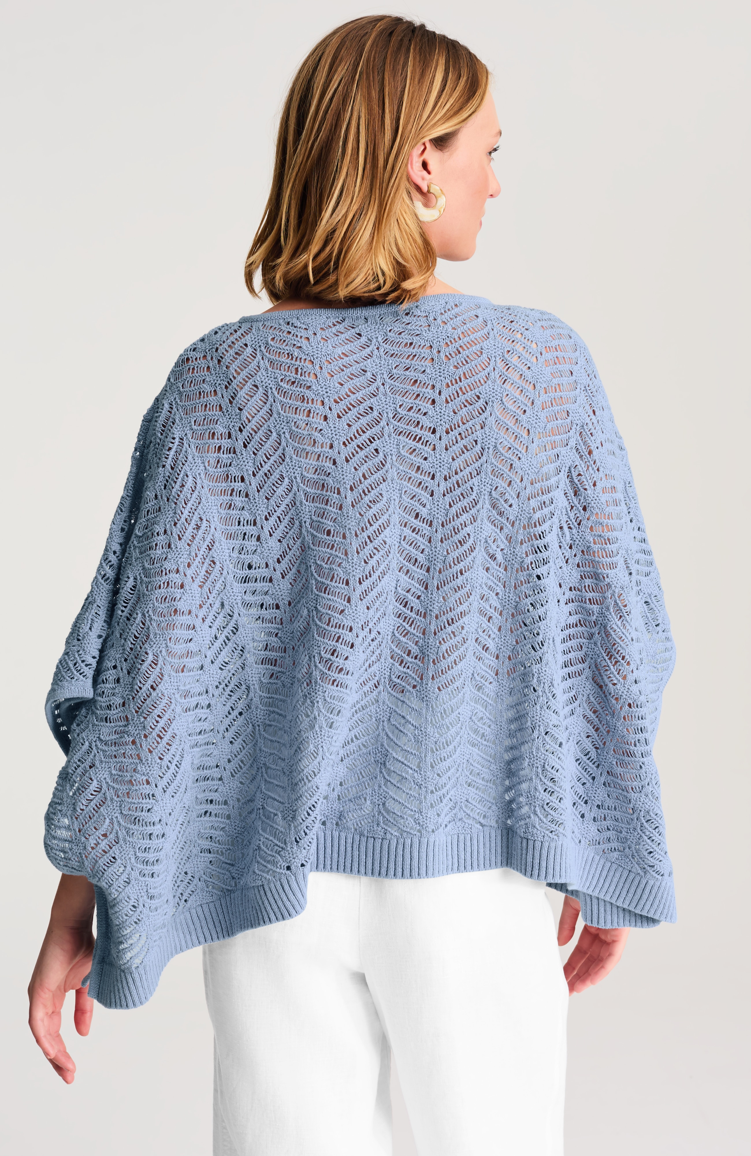 open-knit poncho