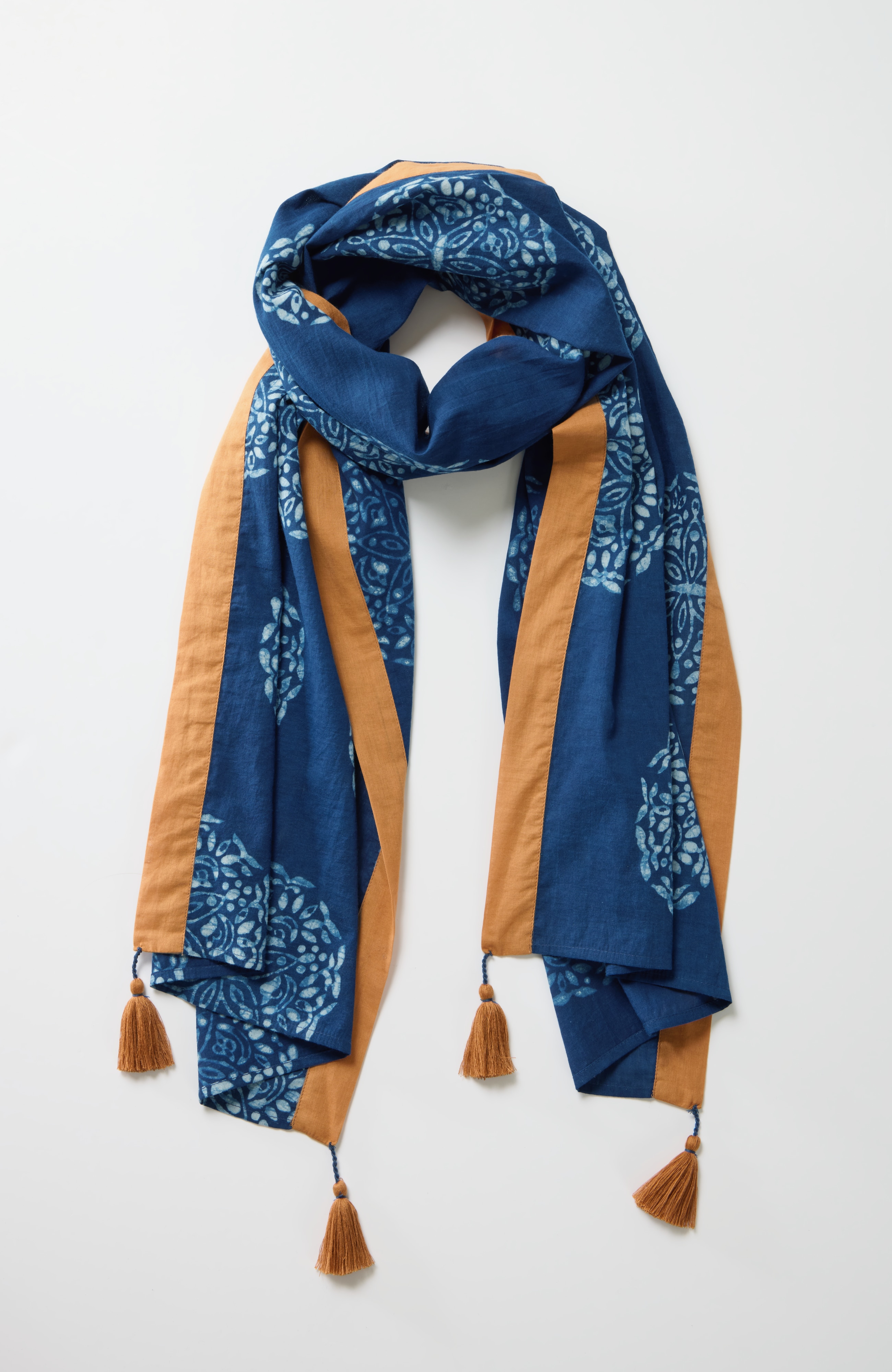 artisanal woodblock printed scarf