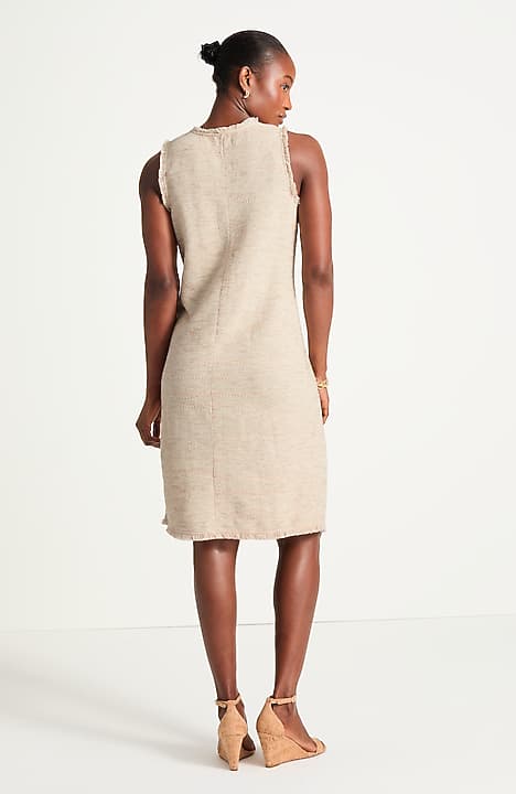 Women's Plus Size Tweed-Mix Dress (Barley/Khaki) (Size: 4X) | J.Jill