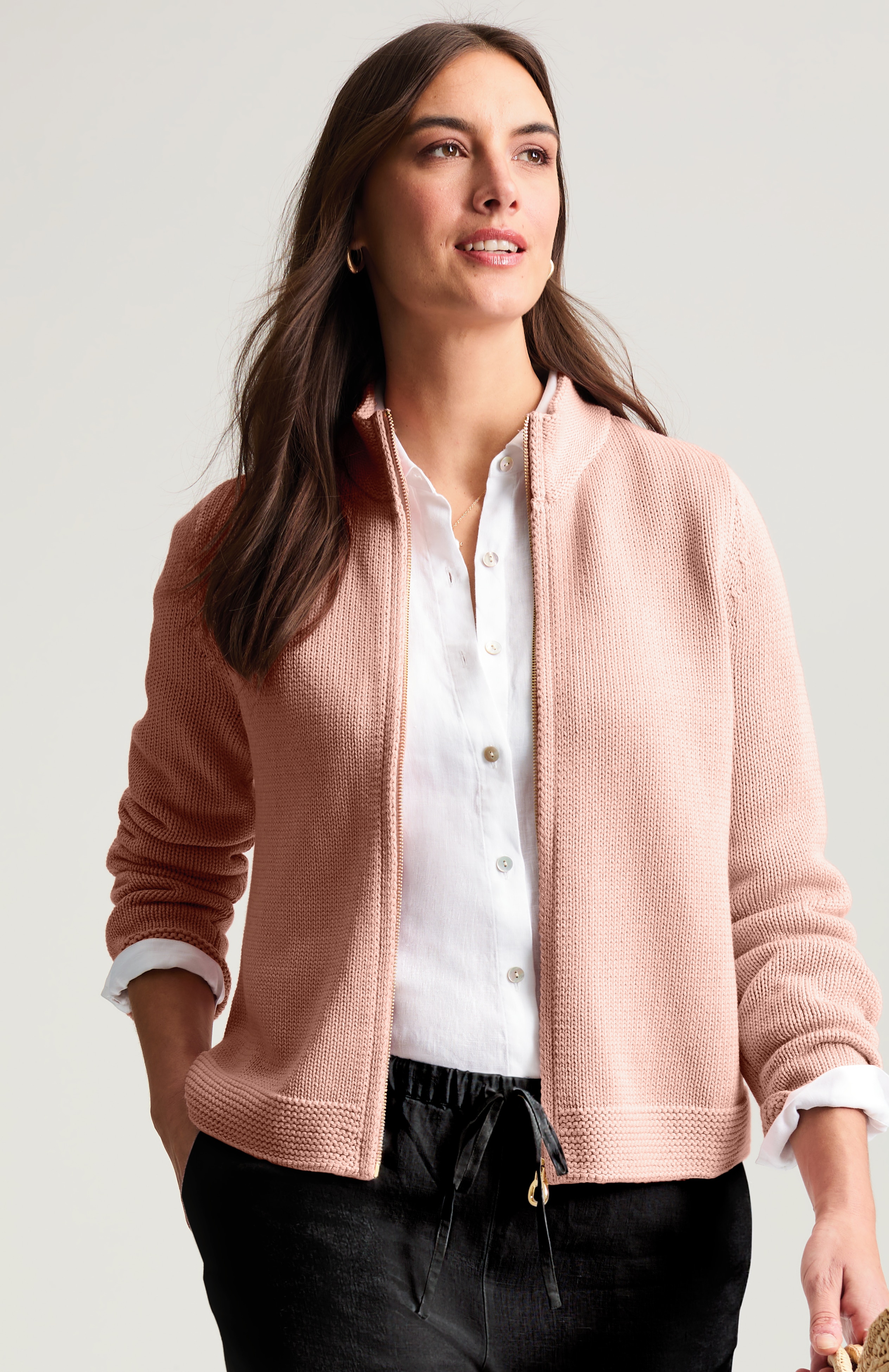 zip-front cardi