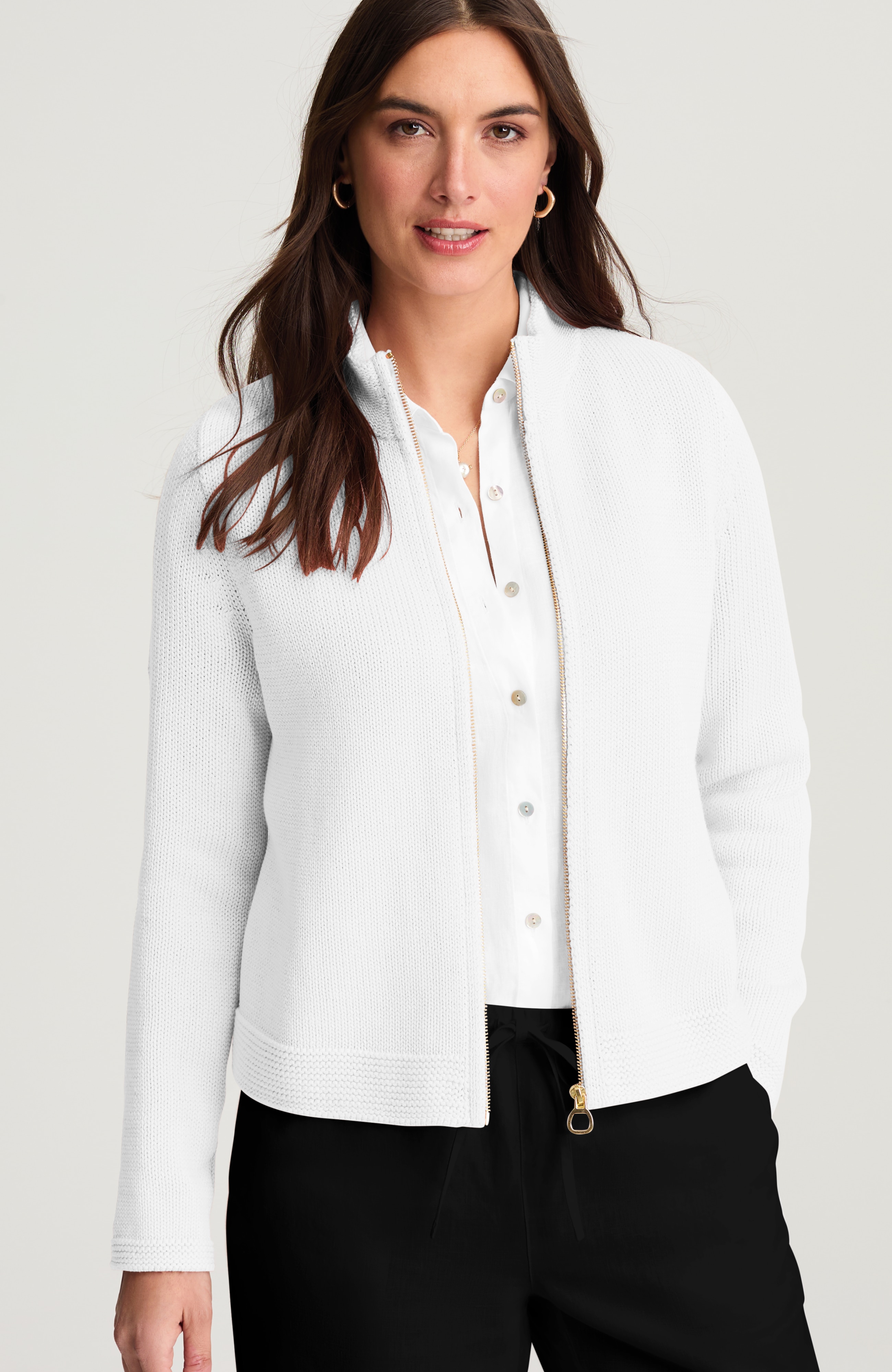 ZIP-FRONT CARDI | JJill
