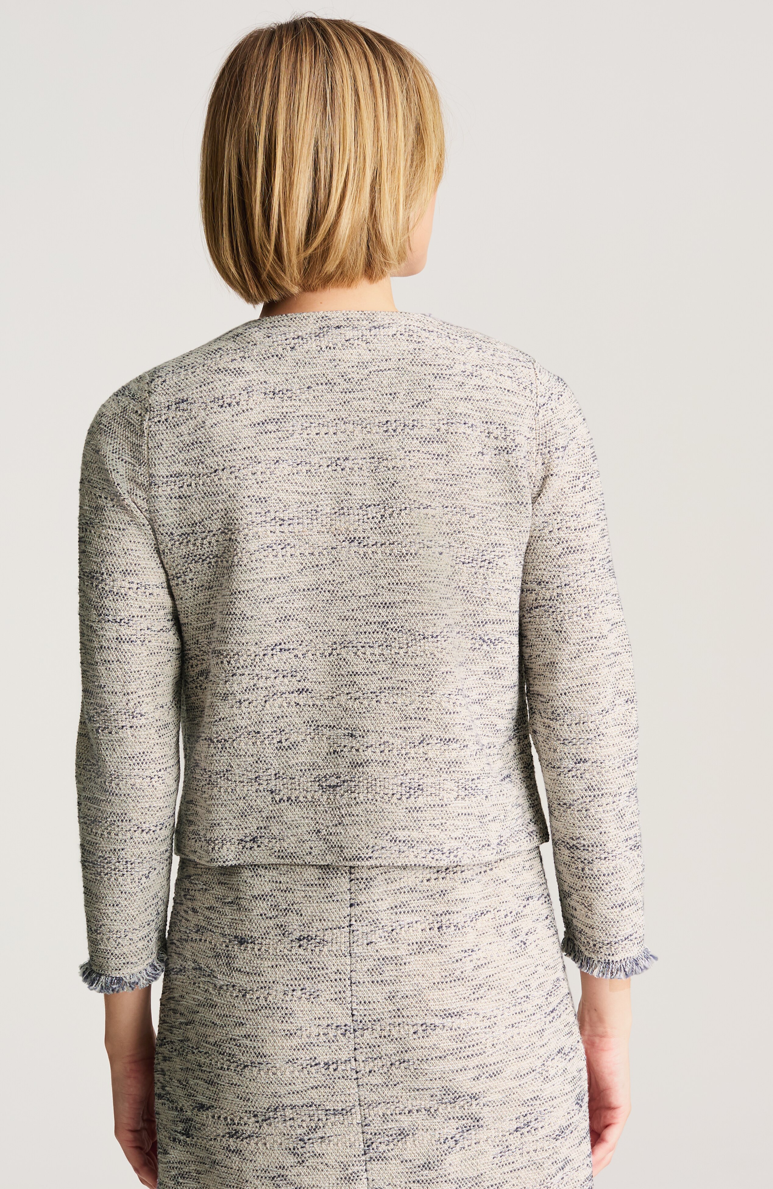 522151● 23ss CALEE Mix tweed jersey type Tweed-Mix Cardi | JJill